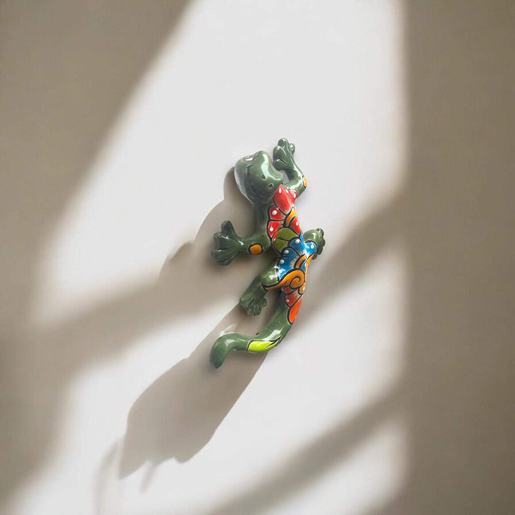 Talavera Lizard Figurine | Hand-Painted Mexican Ceramic Sculpture