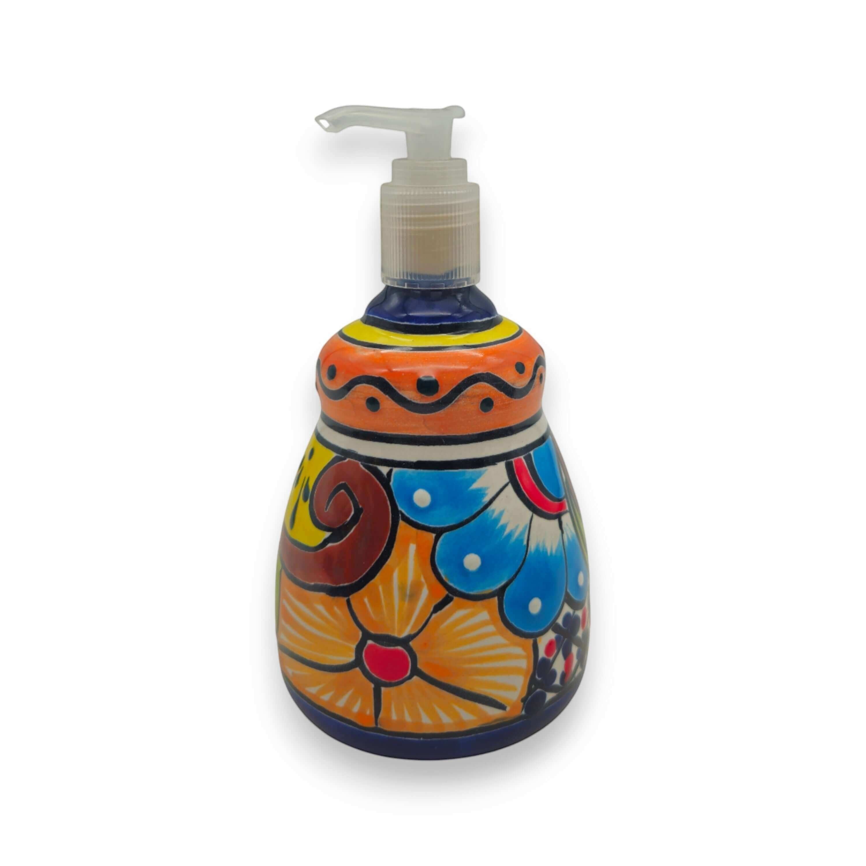 Talavera Soap Dispenser | Hand-Painted Mexican Ceramic Bathroom Decor