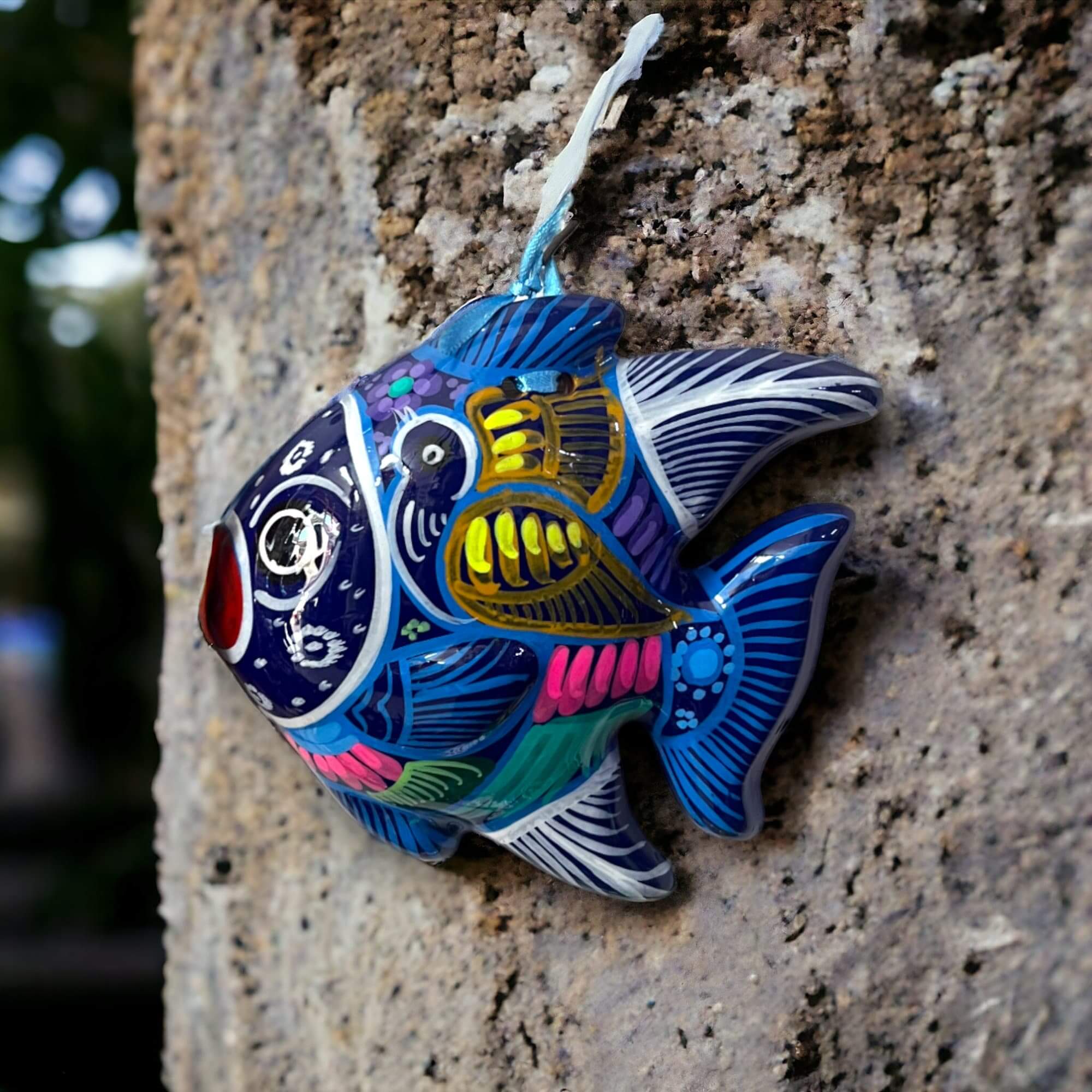 Colorful Talavera Fish Wall Decor | Hand-Painted Guerrero Pottery