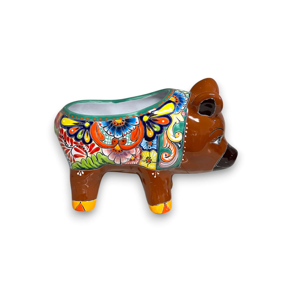 Talavera Pig Planter | Colorful Hand-Painted Mexican Pottery
