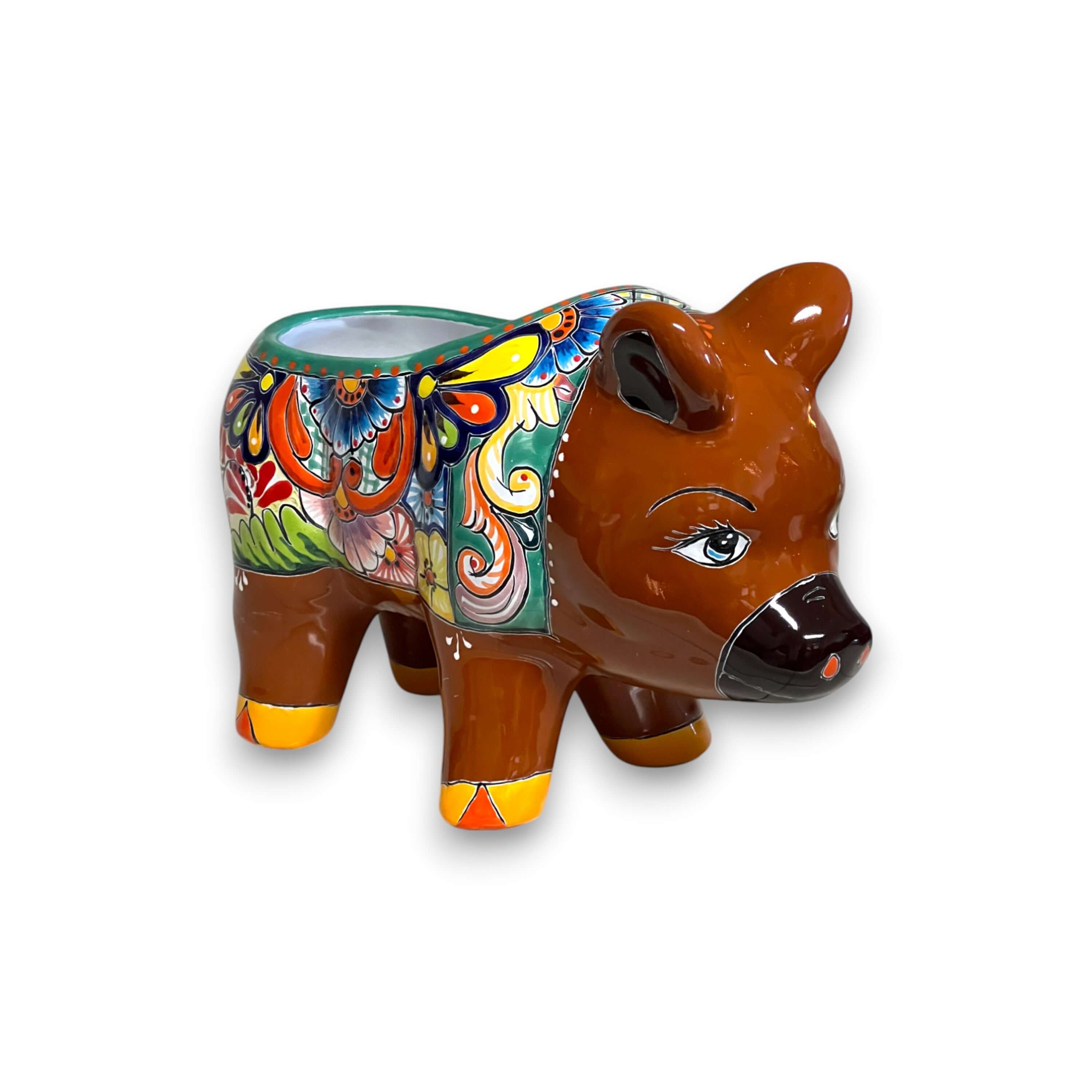 Talavera Pig Planter | Colorful Hand-Painted Mexican Pottery