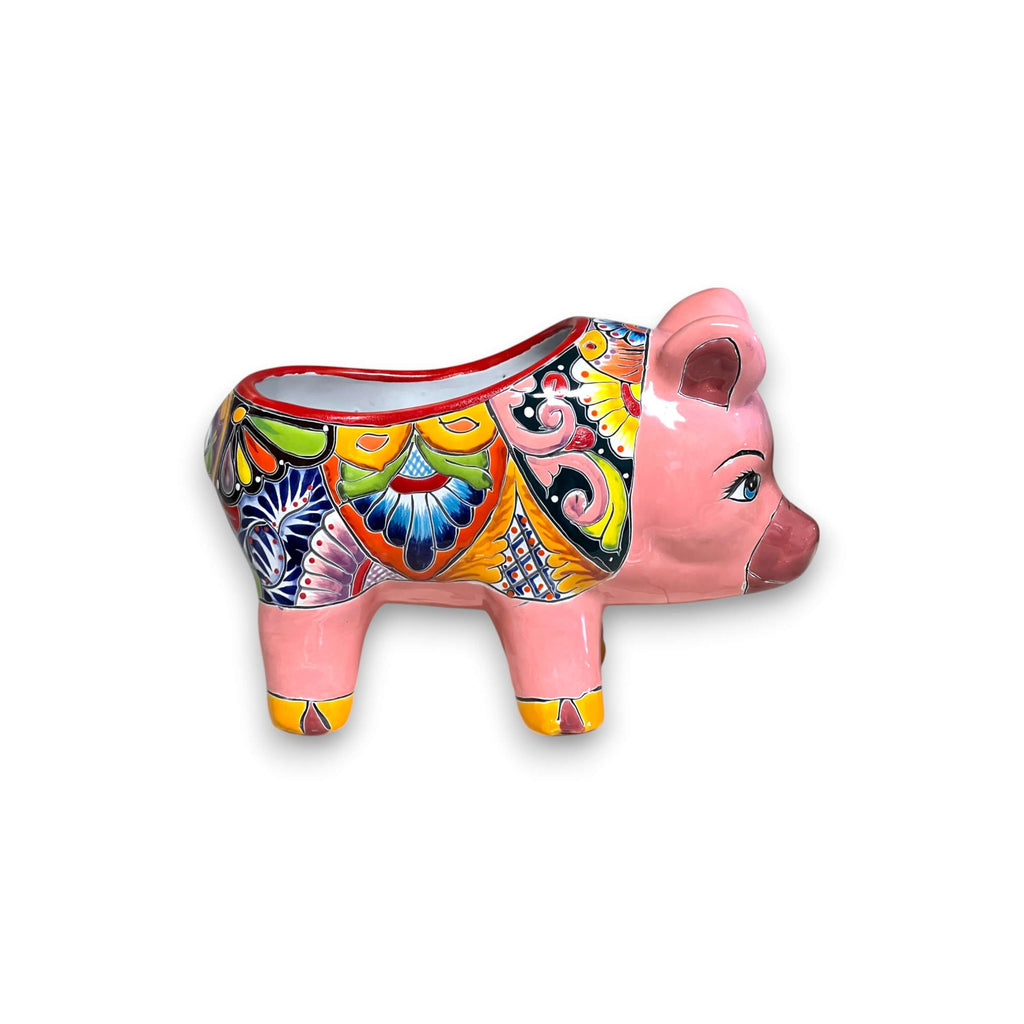 Talavera Pig Planter | Colorful Hand-Painted Mexican Pottery