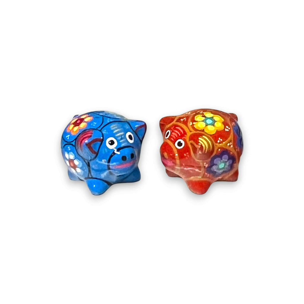 Set of 2 Pig Salt and Pepper Shakers | Hand-Painted Mexican Pottery