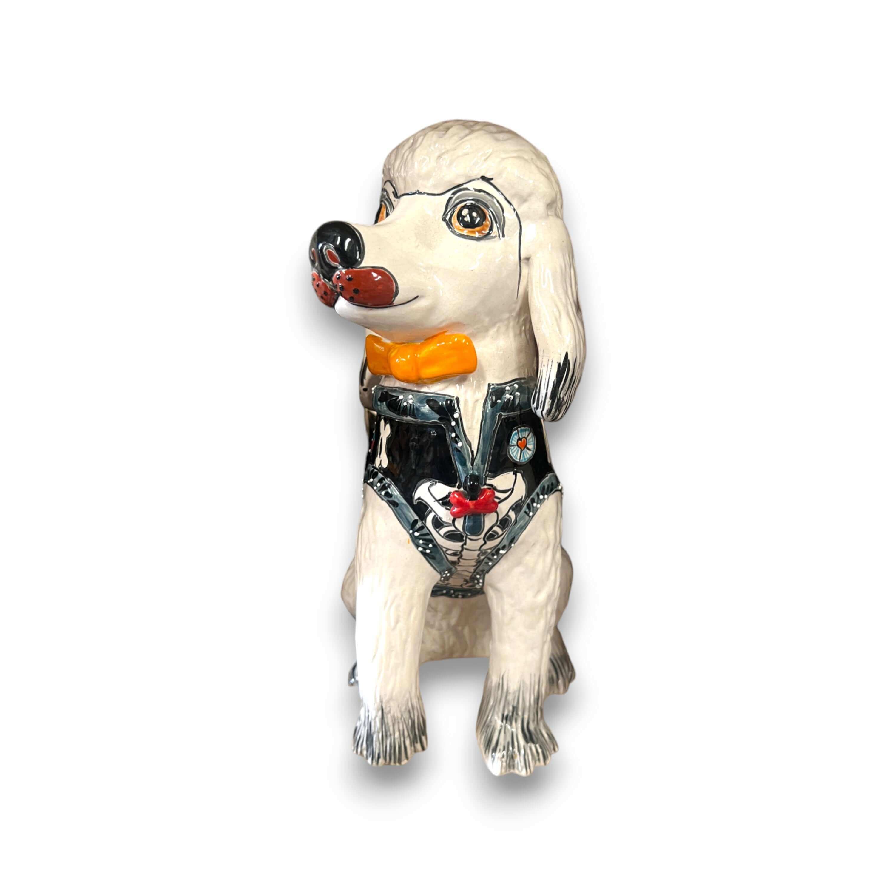 Talavera Poodle Statue | Hand-Painted Mexican Dog Decor