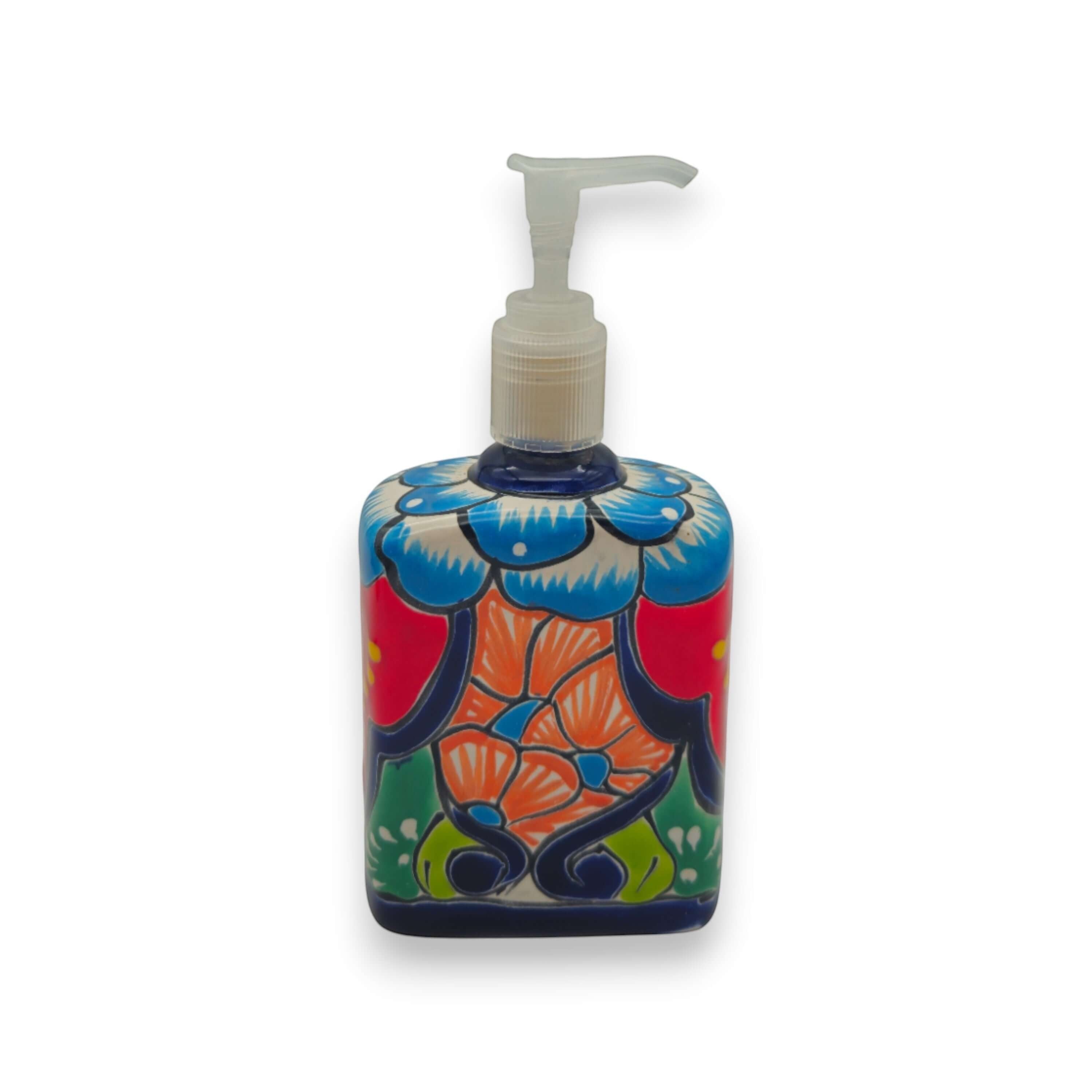 Hand-Painted Talavera Soap Pump | Colorful Ceramic Dispenser