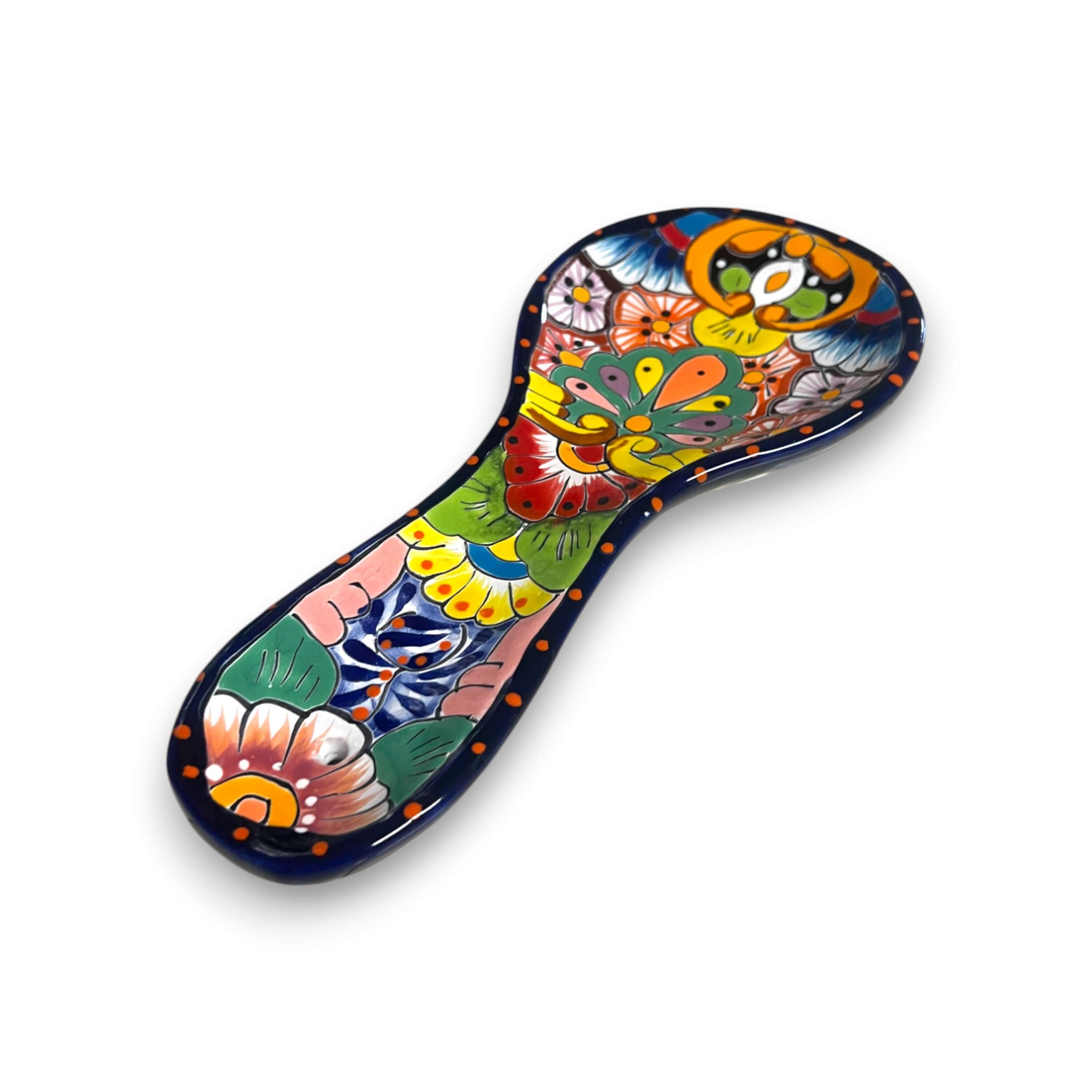 Hand-Painted Talavera Spoon Rest | Colorful Mexican Kitchen Decor