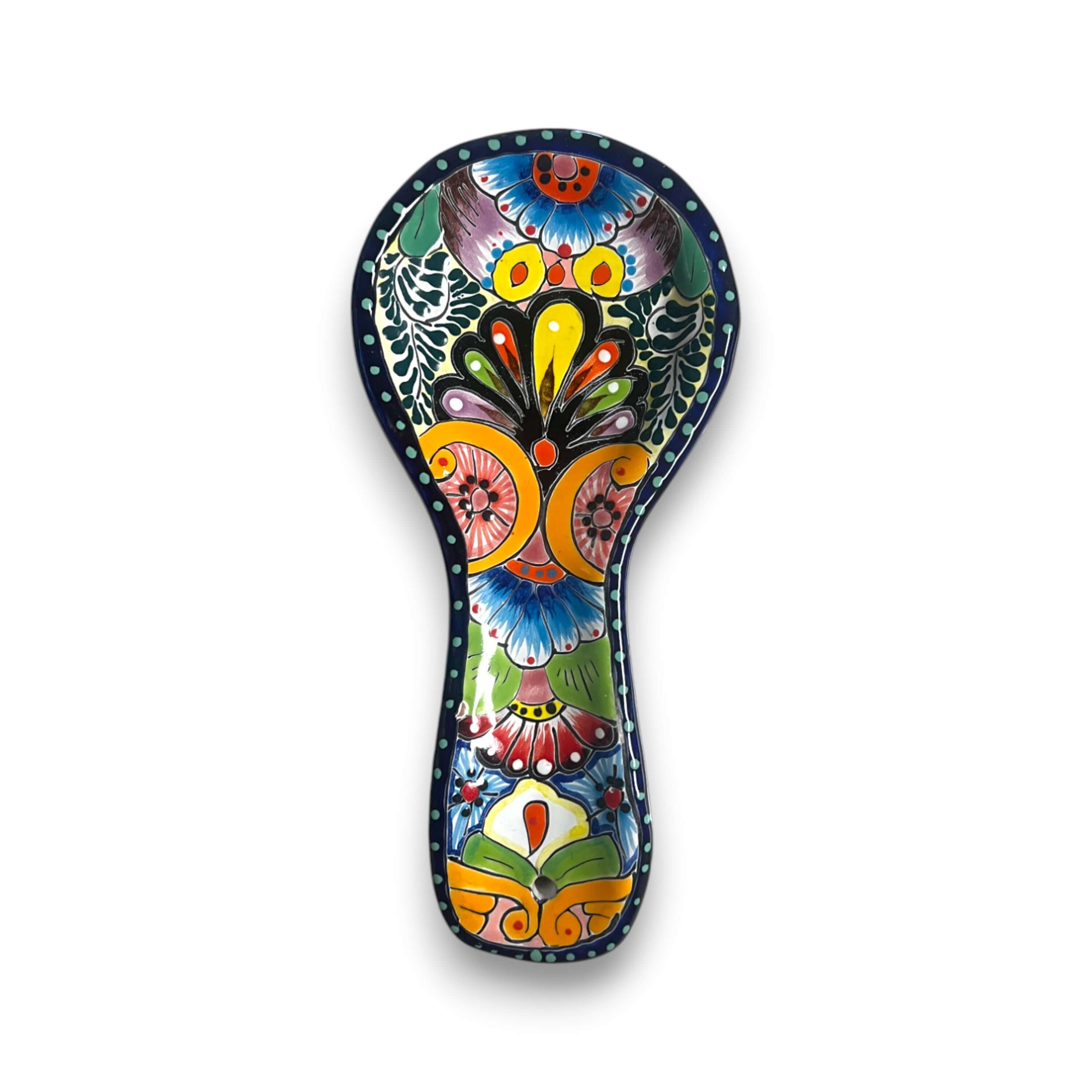 Hand-Painted Talavera Spoon Rest | Colorful Mexican Kitchen Decor