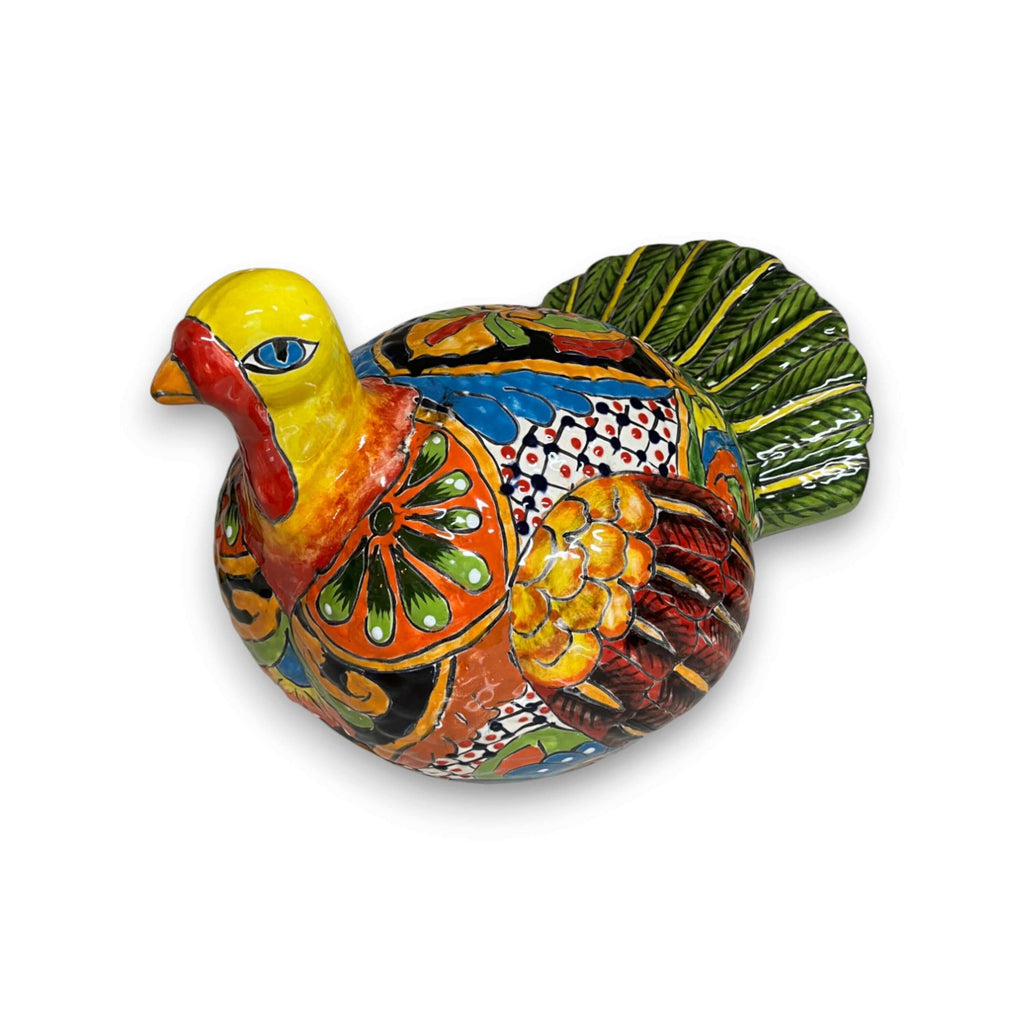 Talavera Turkey Statue | Hand-Painted Mexican Folk Art