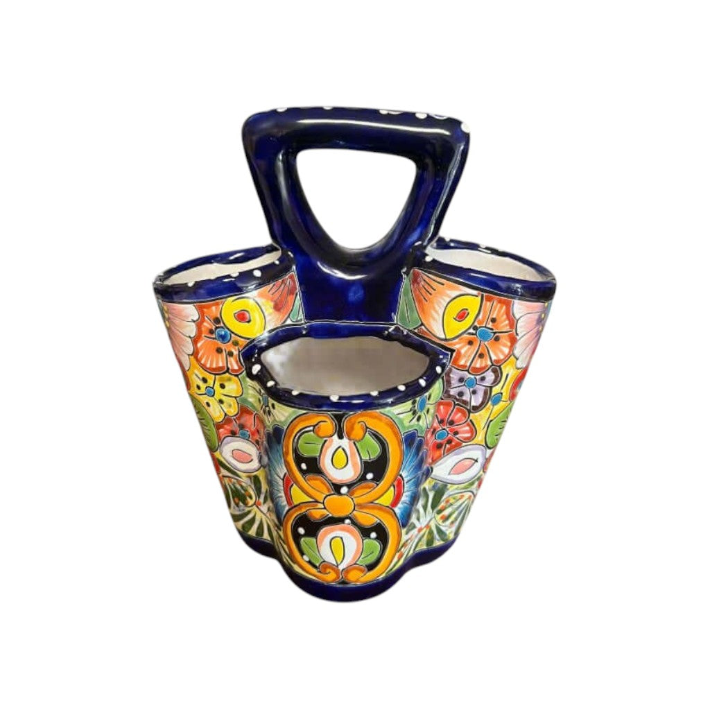 Talavera Utensil Holder | Hand-Painted Mexican Kitchen Organizer