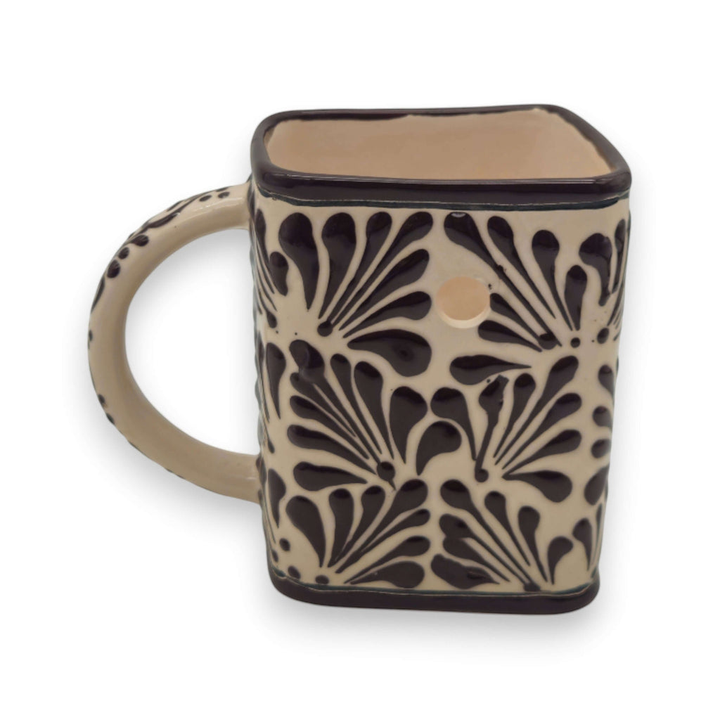 Brown & White Talavera Purse Planter | Handmade Pot