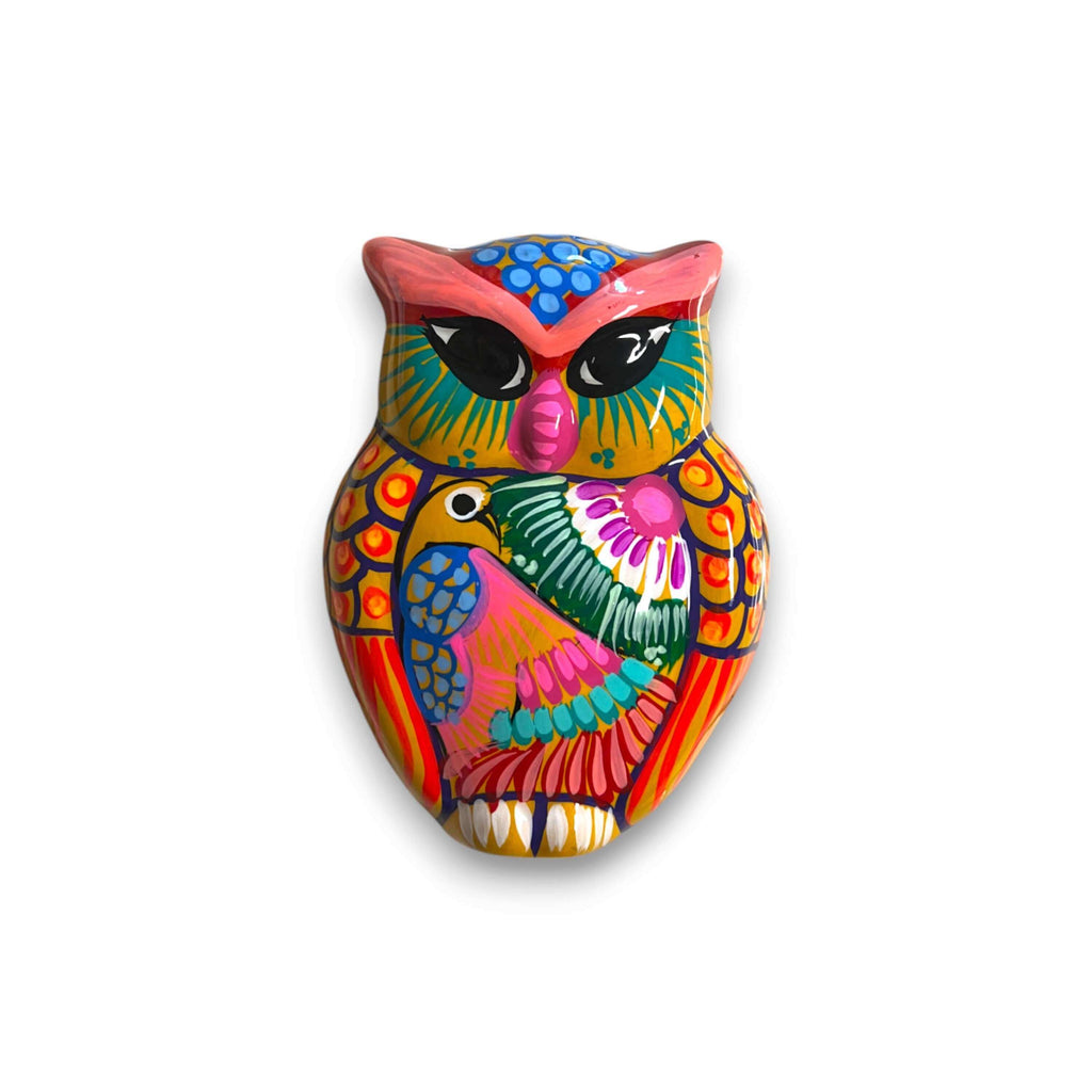 Small Guerrero Owl Wall Decor | Handmade Mexican Ceramic Accent
