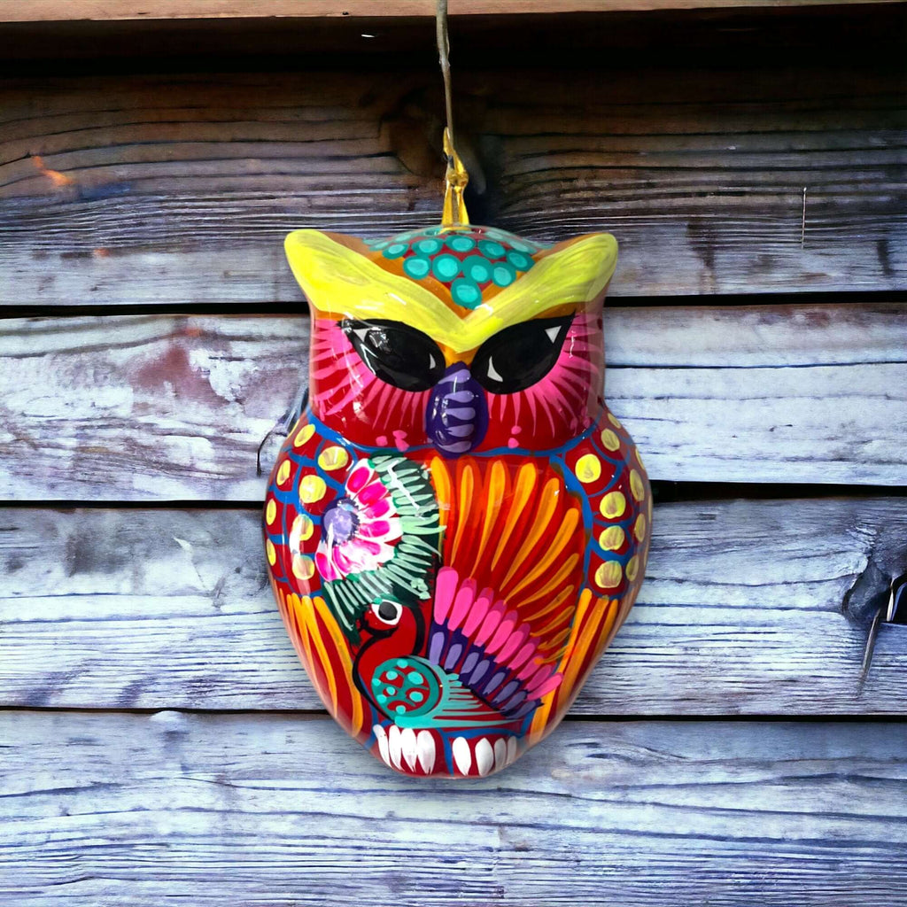 Small Guerrero Owl Wall Decor | Handmade Mexican Ceramic Accent