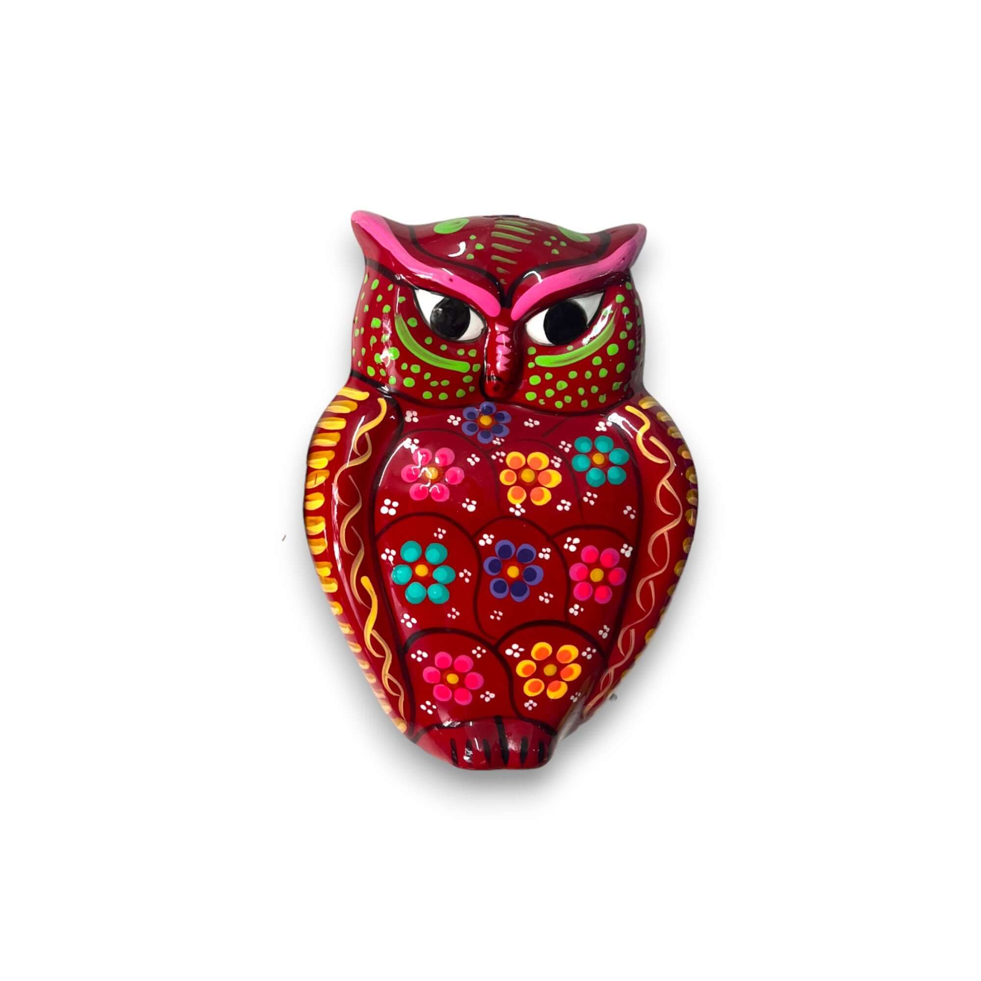Small Guerrero Owl Wall Decor | Handmade Mexican Ceramic Accent