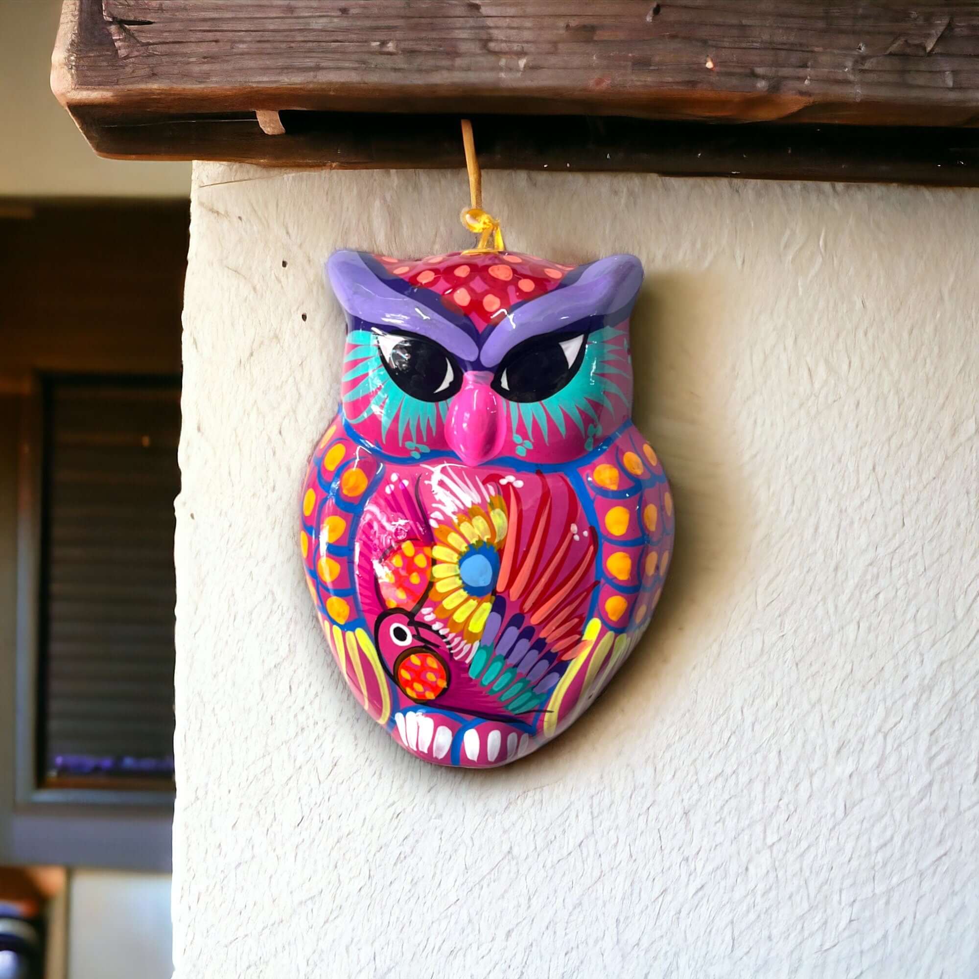 Small Guerrero Owl Wall Decor | Handmade Mexican Ceramic Accent