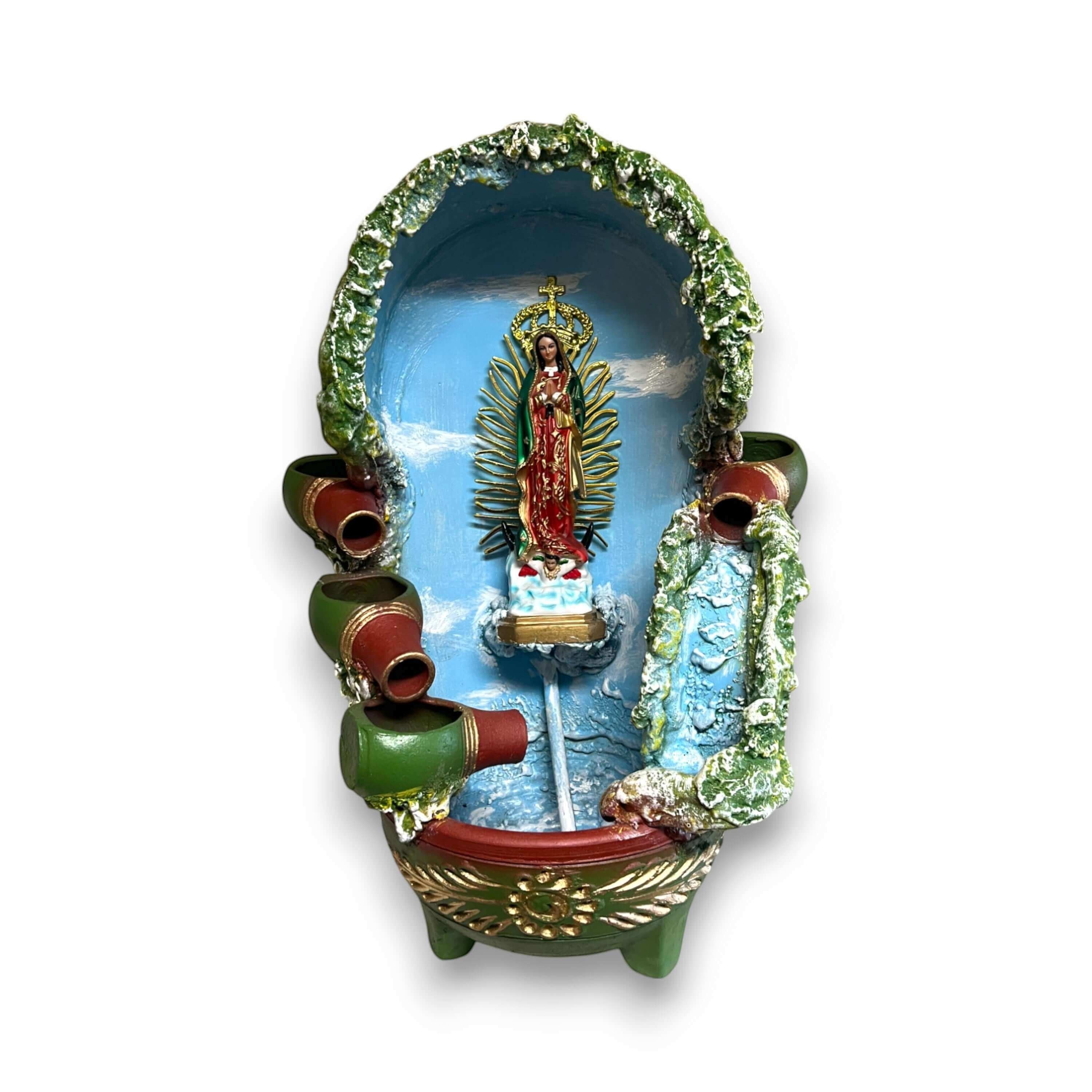 Mexican Outdoor Fountain | Painted Traditional Water Feature