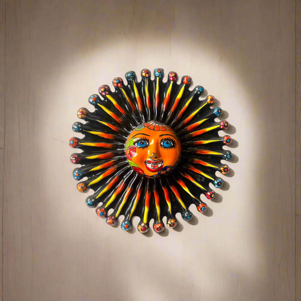 Mini Talavera Sun Wall Art | Handmade Mexican Decor