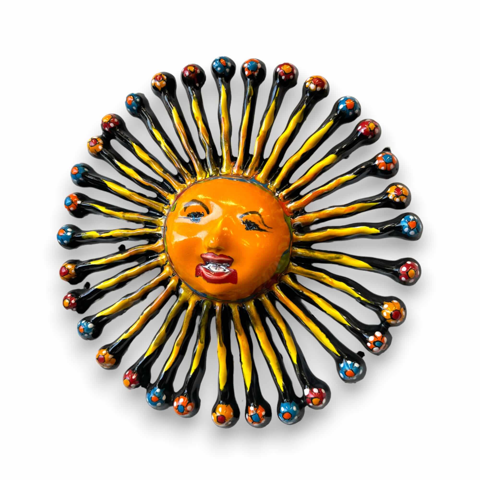 Mini Talavera Sun Wall Art | Handmade Mexican Decor