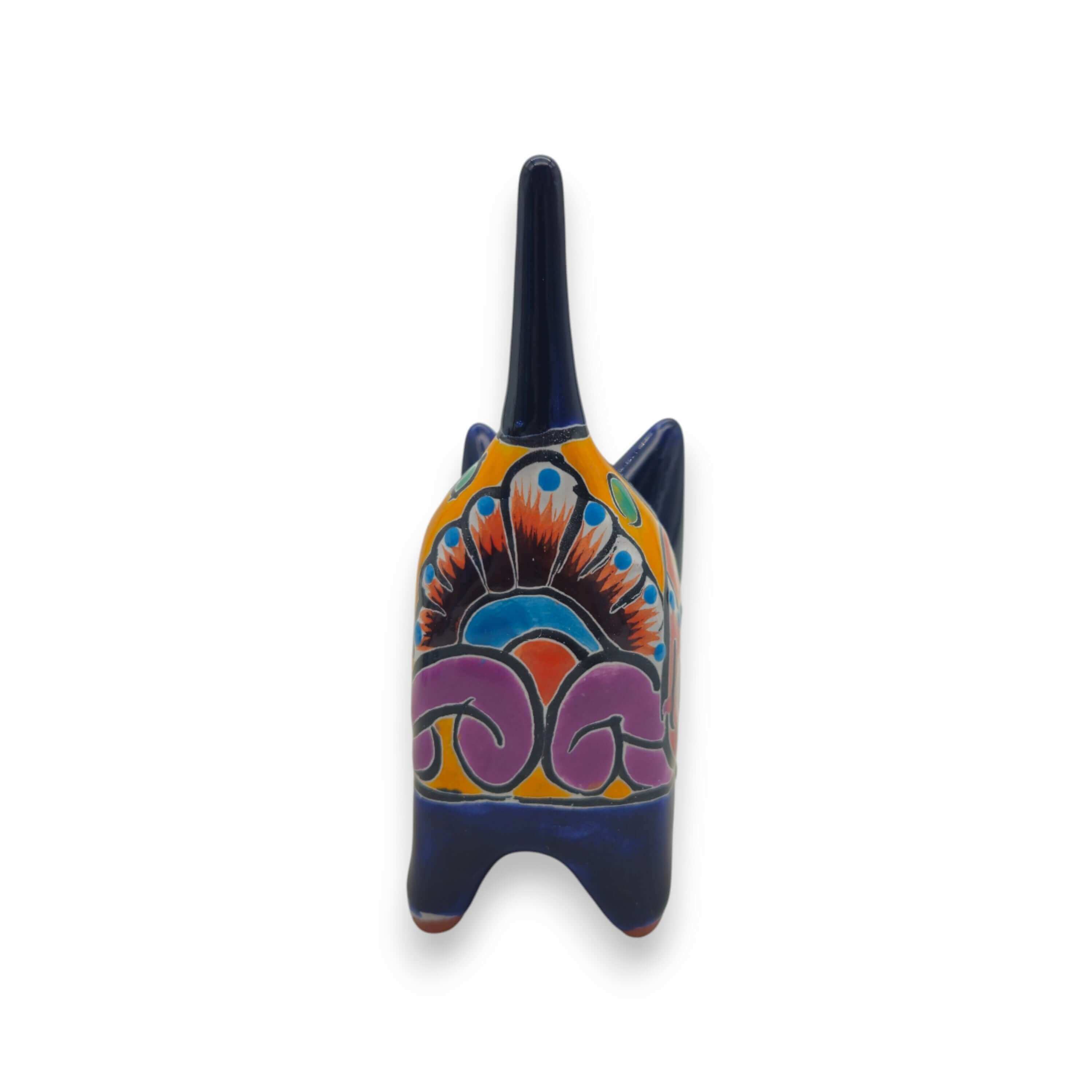 Vibrant Talavera Cat Planter | Handmade Mexican Pottery