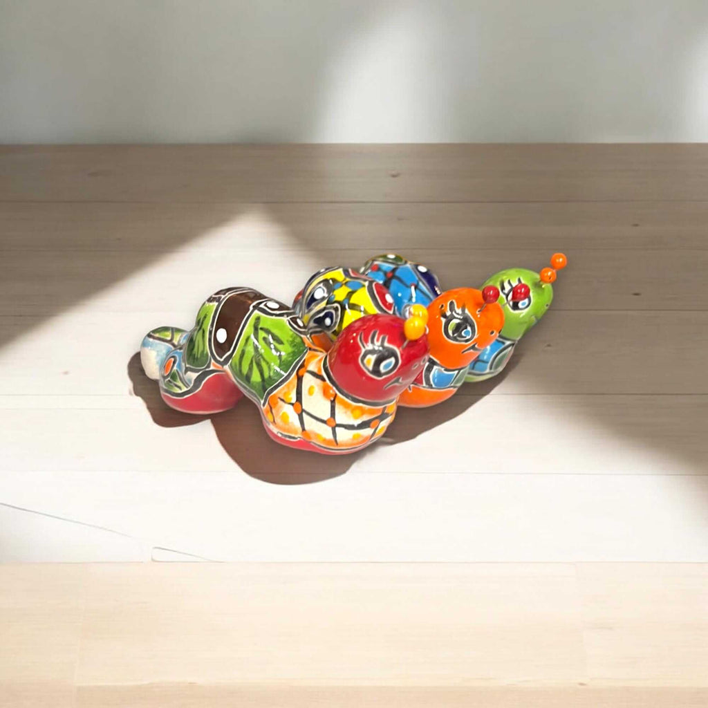 Talavera Caterpillar Art | Handmade Mexican Ceramic Figurine