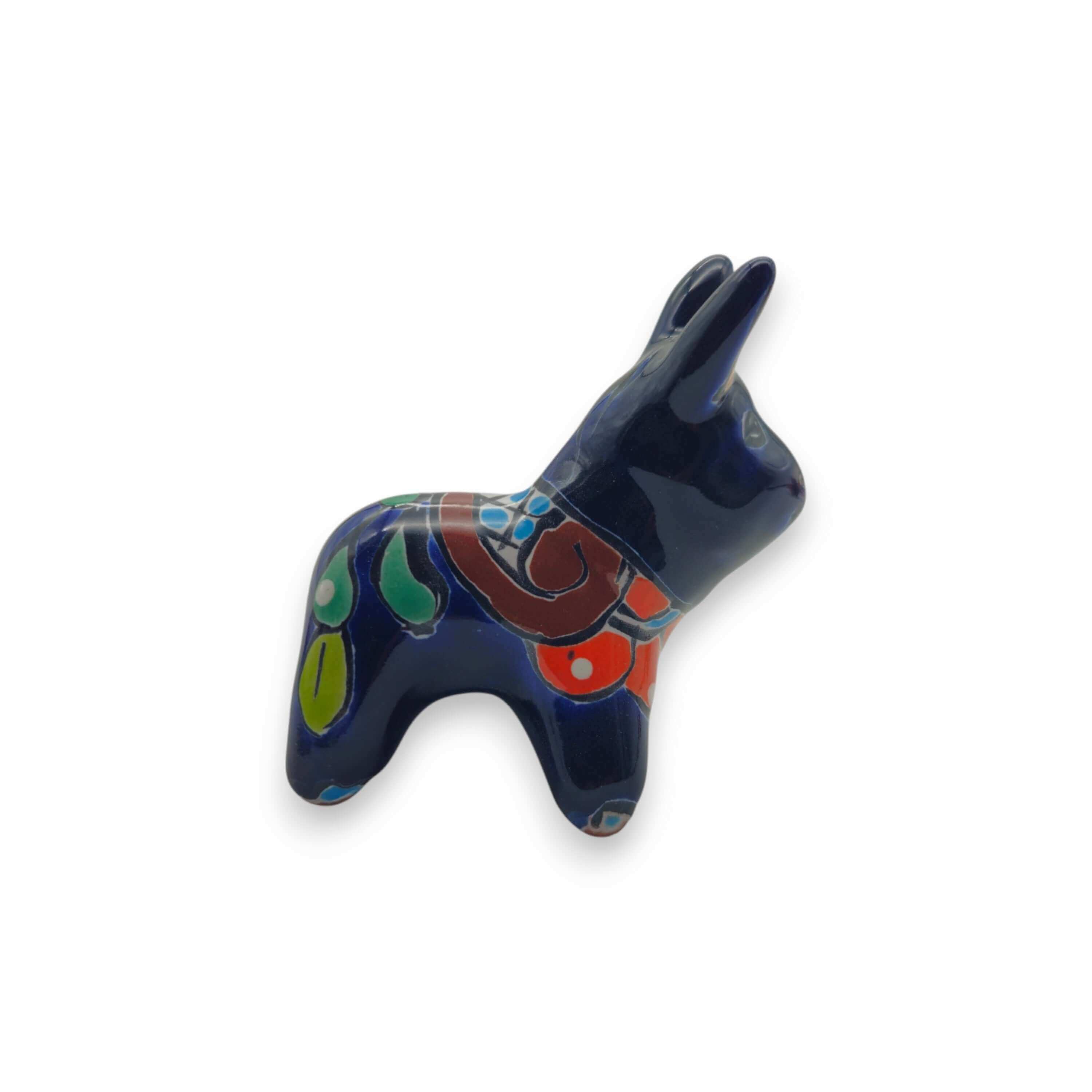 Mini Talavera Donkey Figurine | Handmade Mexican Pottery