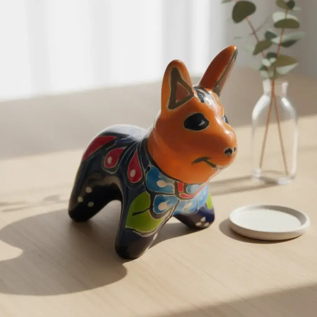 Mini Talavera Donkey Figurine | Handmade Mexican Pottery