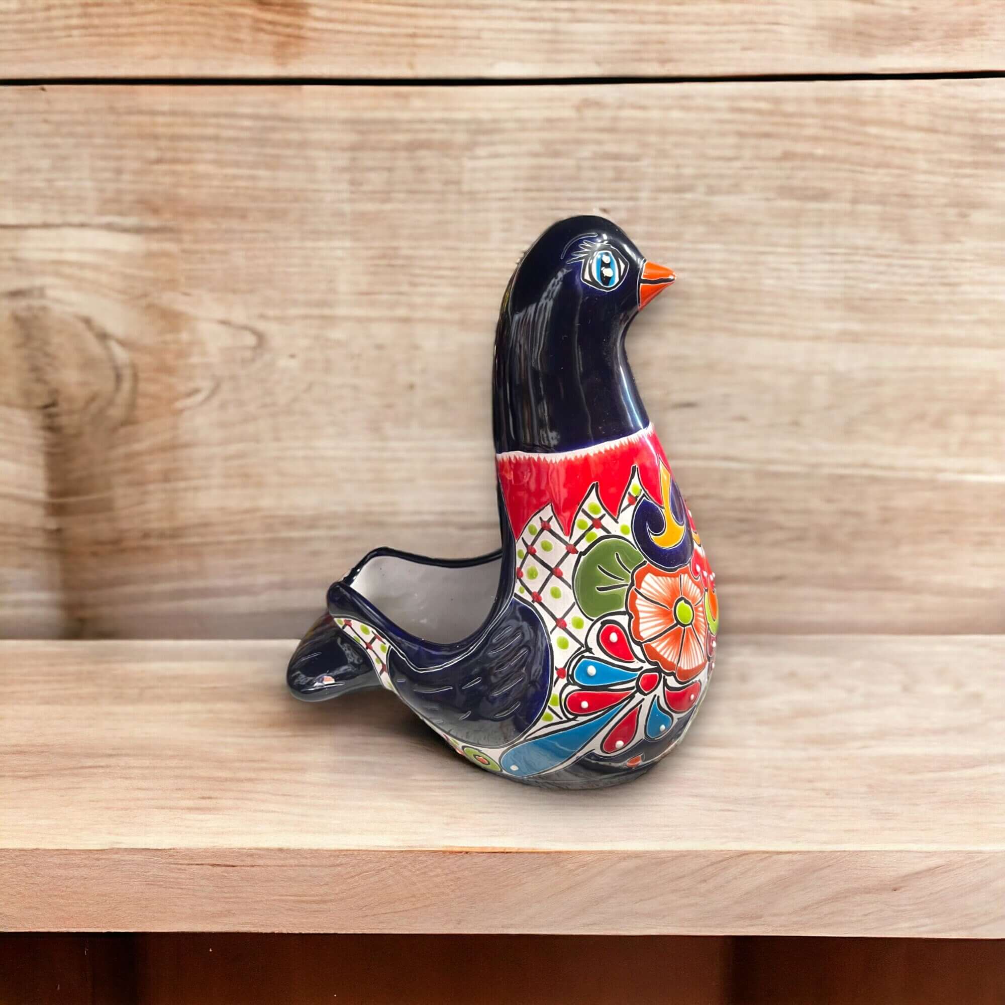 Talavera Dove Planter | Handmade Mexican Ceramic Bird Statue