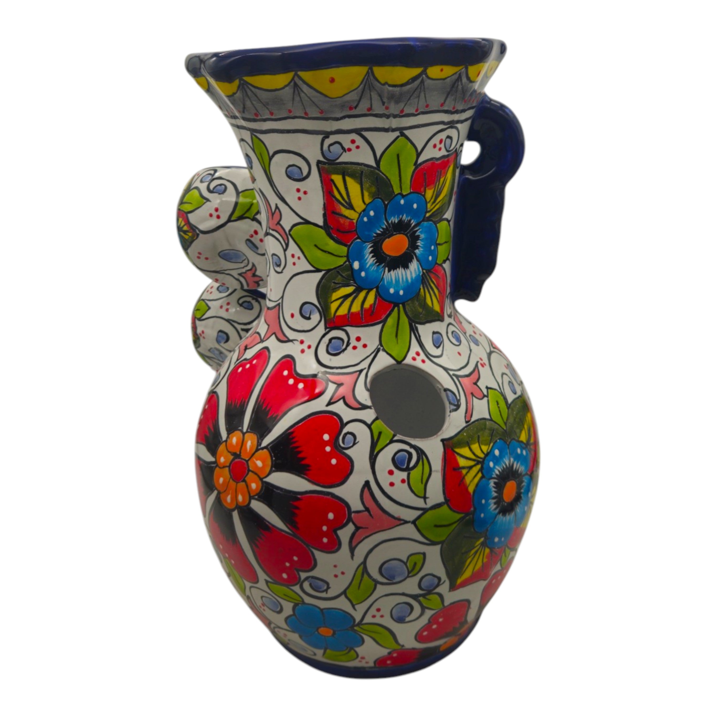 Talavera Floral Water Fountain | Handmade Mexican Art