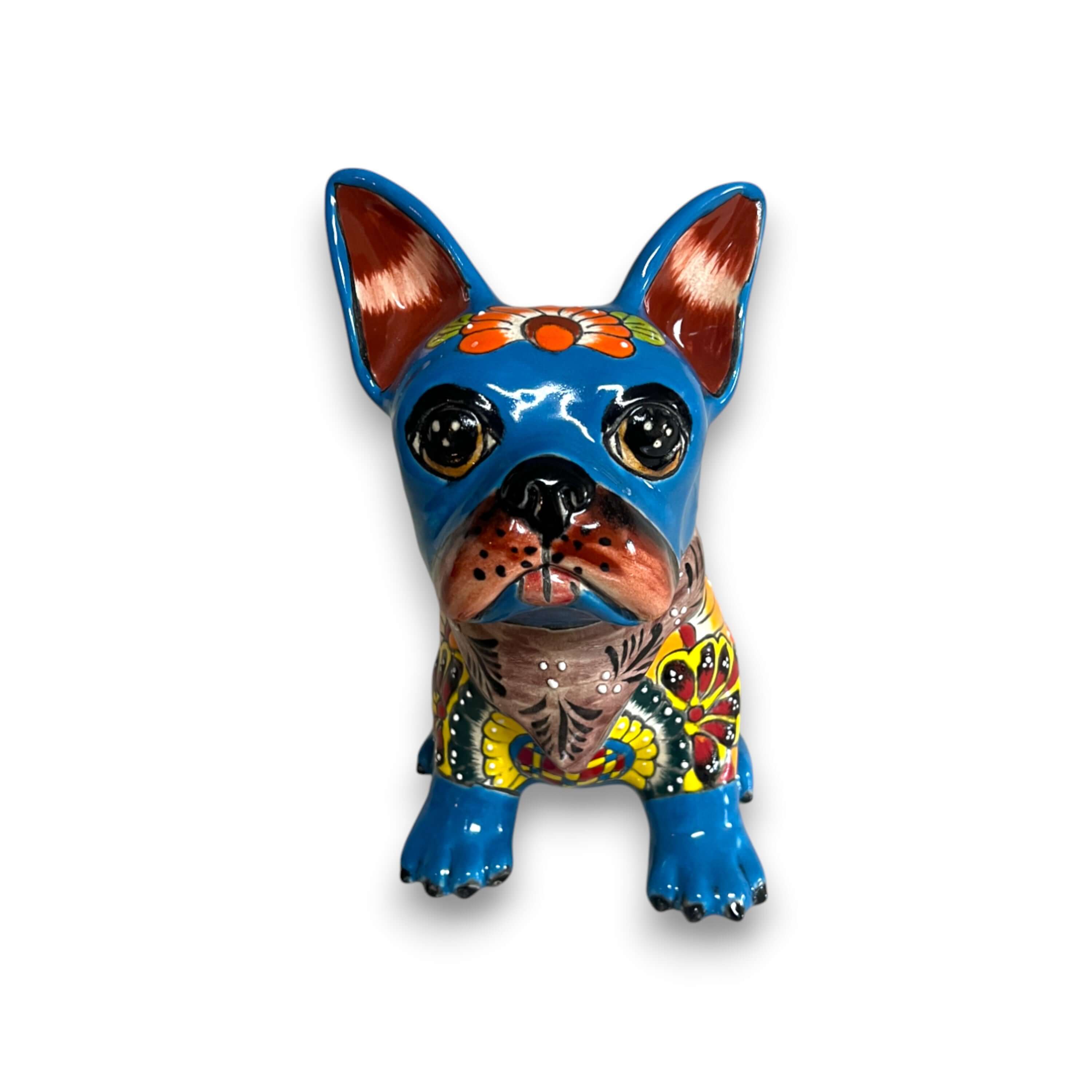 Talavera French Bulldog | Handmade Mexican Frenchie Statue