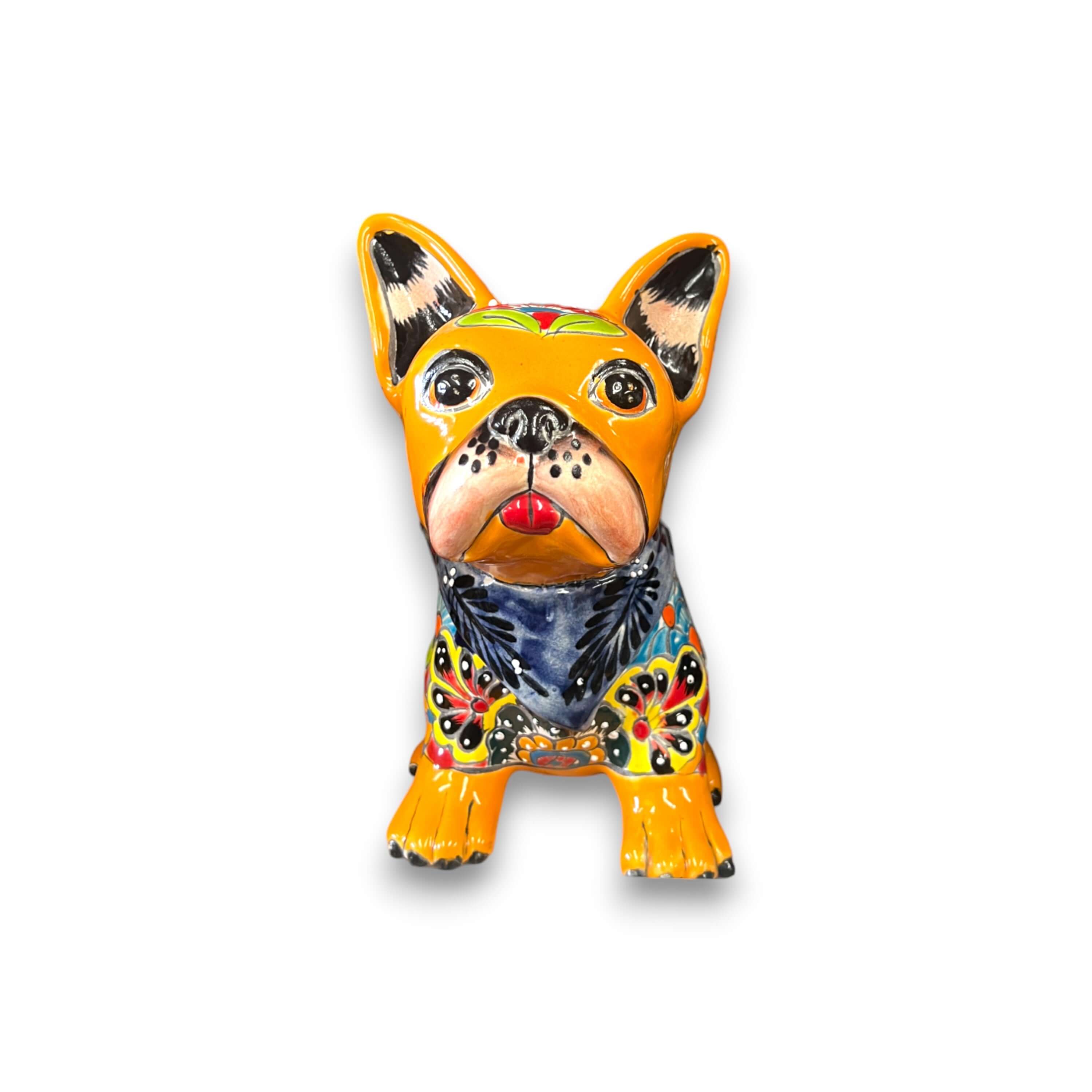Talavera French Bulldog | Handmade Mexican Frenchie Statue