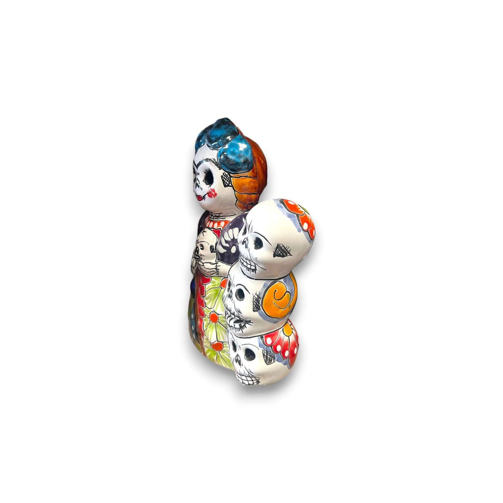 Talavera Frida Statue | Day of the Dead Calavera Skull Decor