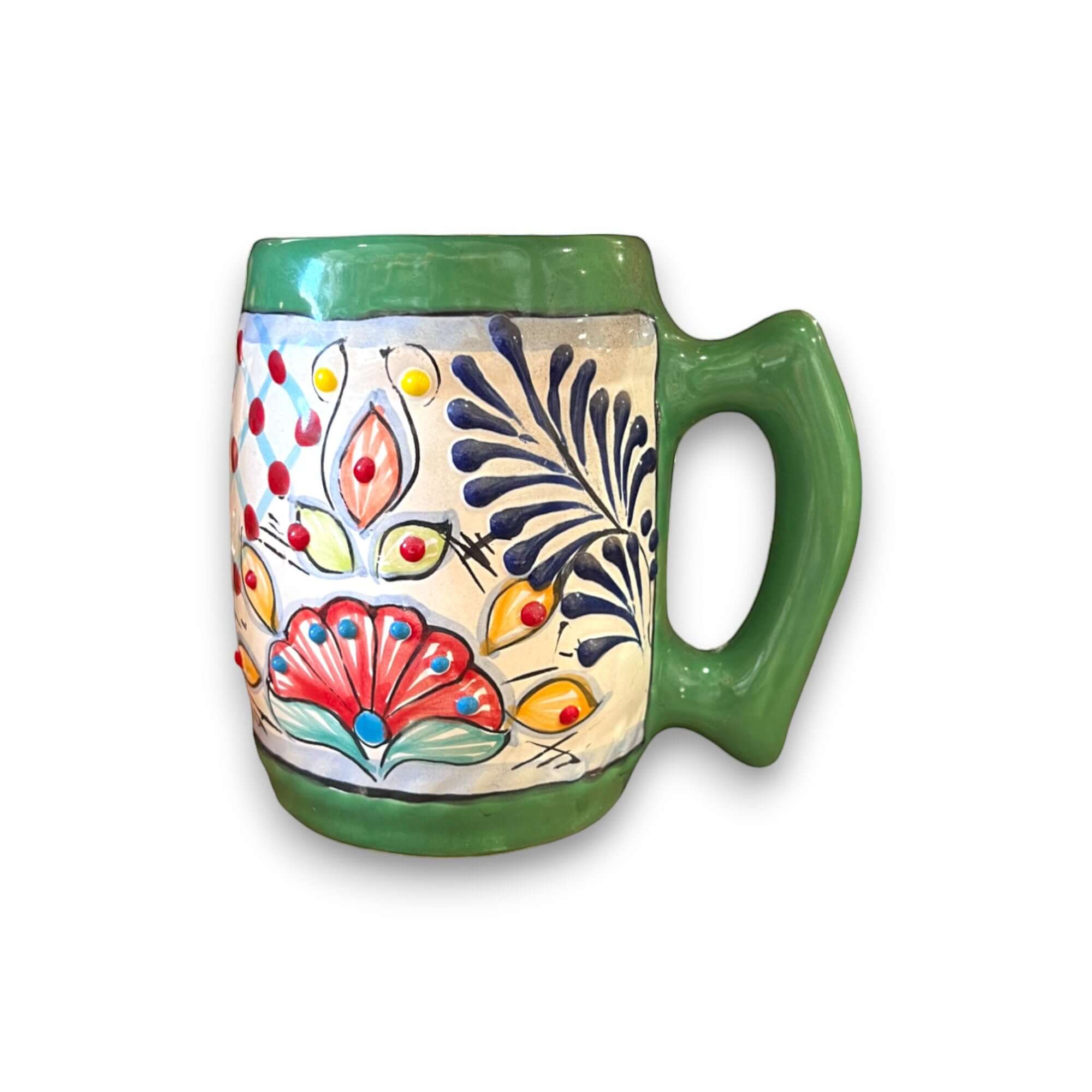 Colorful Handmade Mexican Coffee Mug | Talavera Ceramic Art