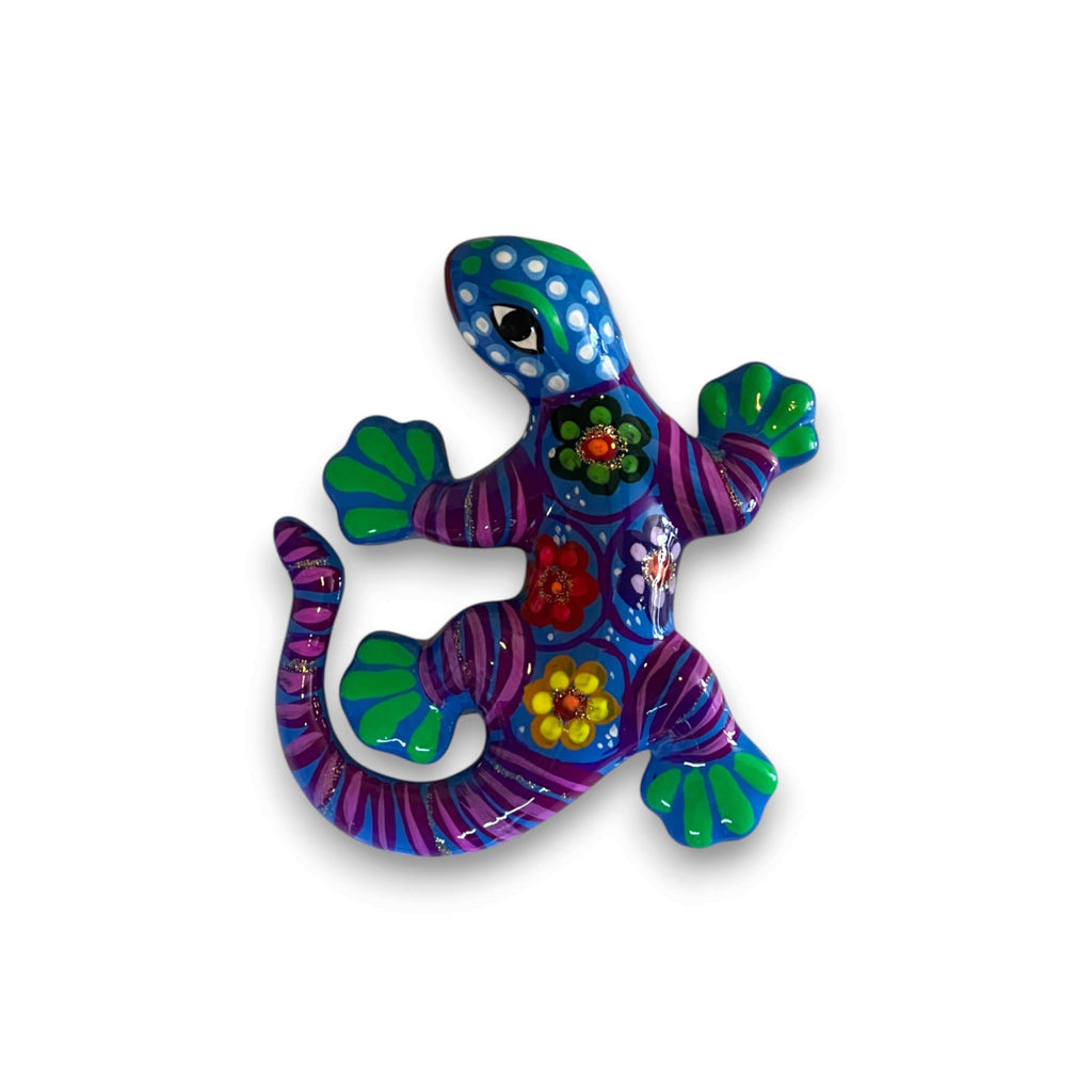 Talavera Lizard Figurine | Mexican Handmade Wall Decor