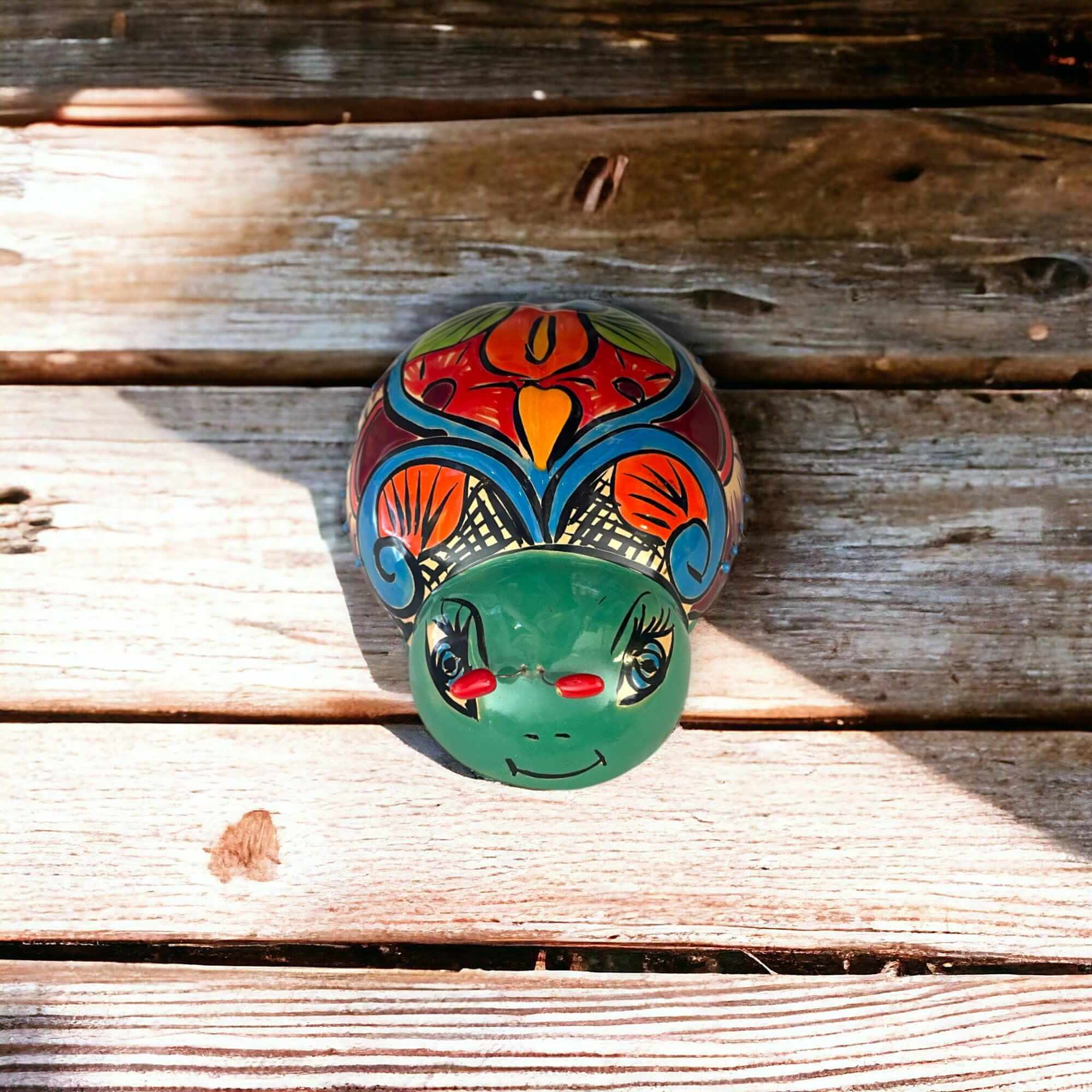 Handmade Talavera Ladybug Wall Art | Colorful Mexican Ceramic Decor