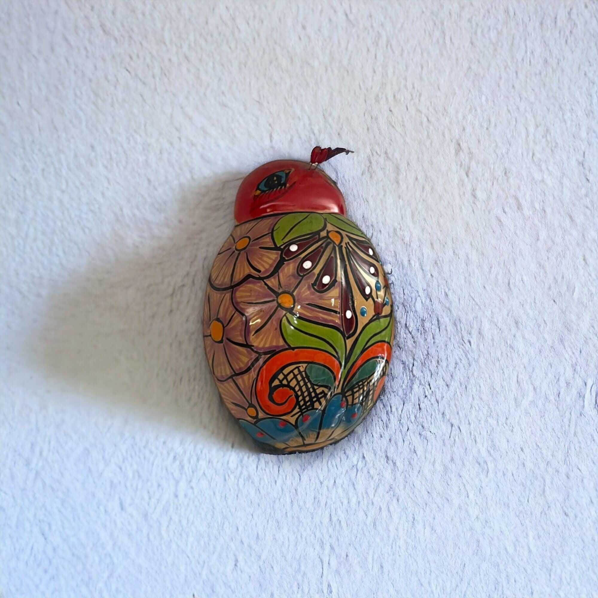 Handmade Talavera Ladybug Wall Art | Colorful Mexican Ceramic Decor