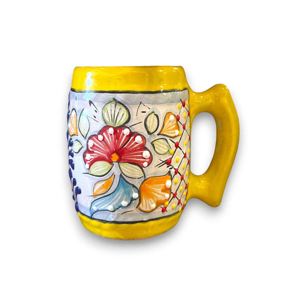 Colorful Handmade Mexican Coffee Mug | Talavera Ceramic Art