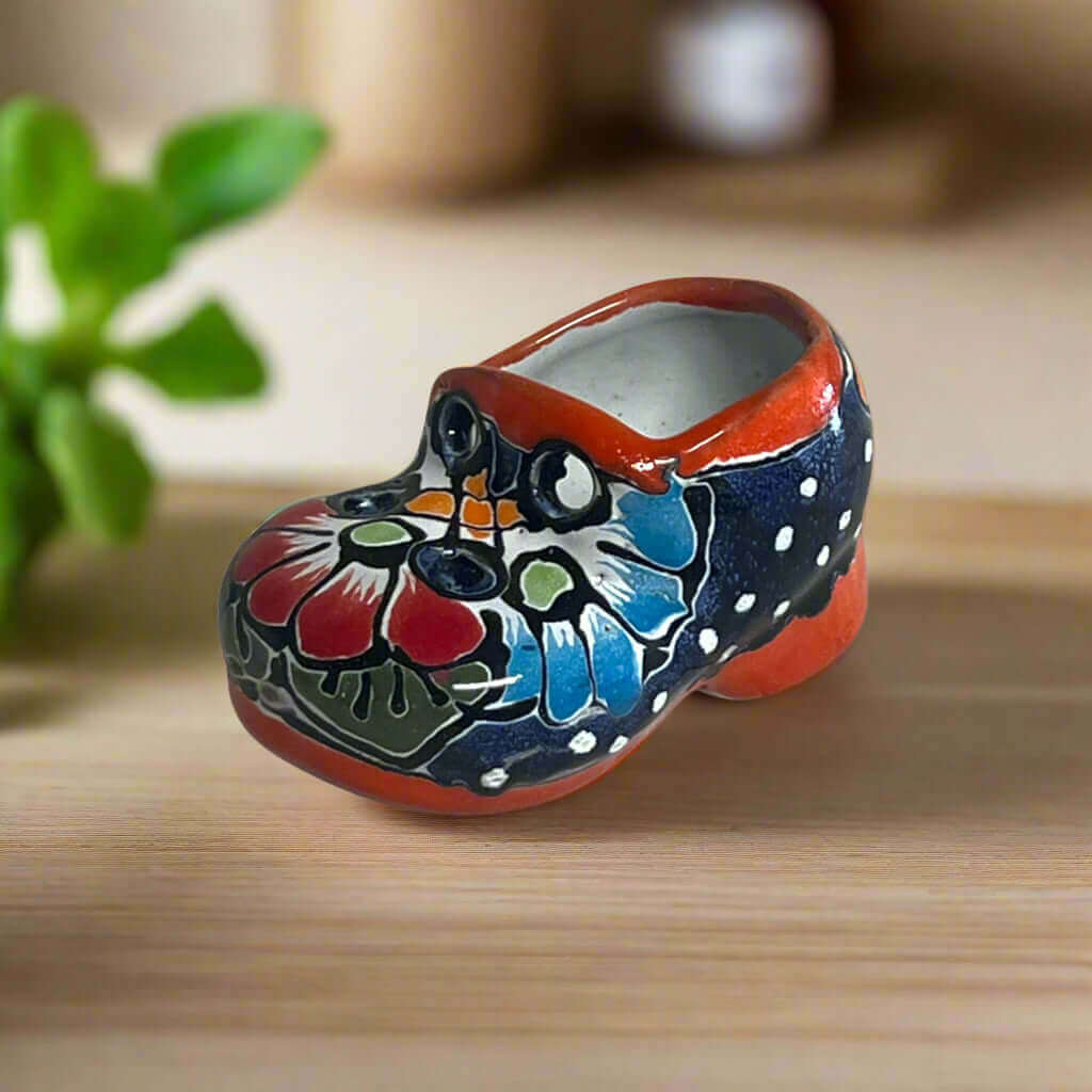 Vibrant Talavera Shoe Planter | Handmade Mexican Pottery