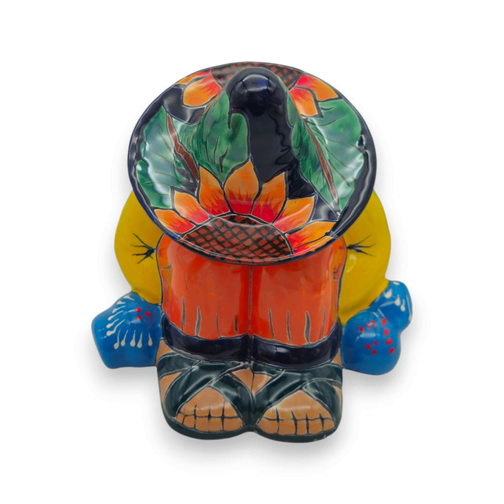 Talavera Sunflower Panchito Canister | Handmade Mexican Art