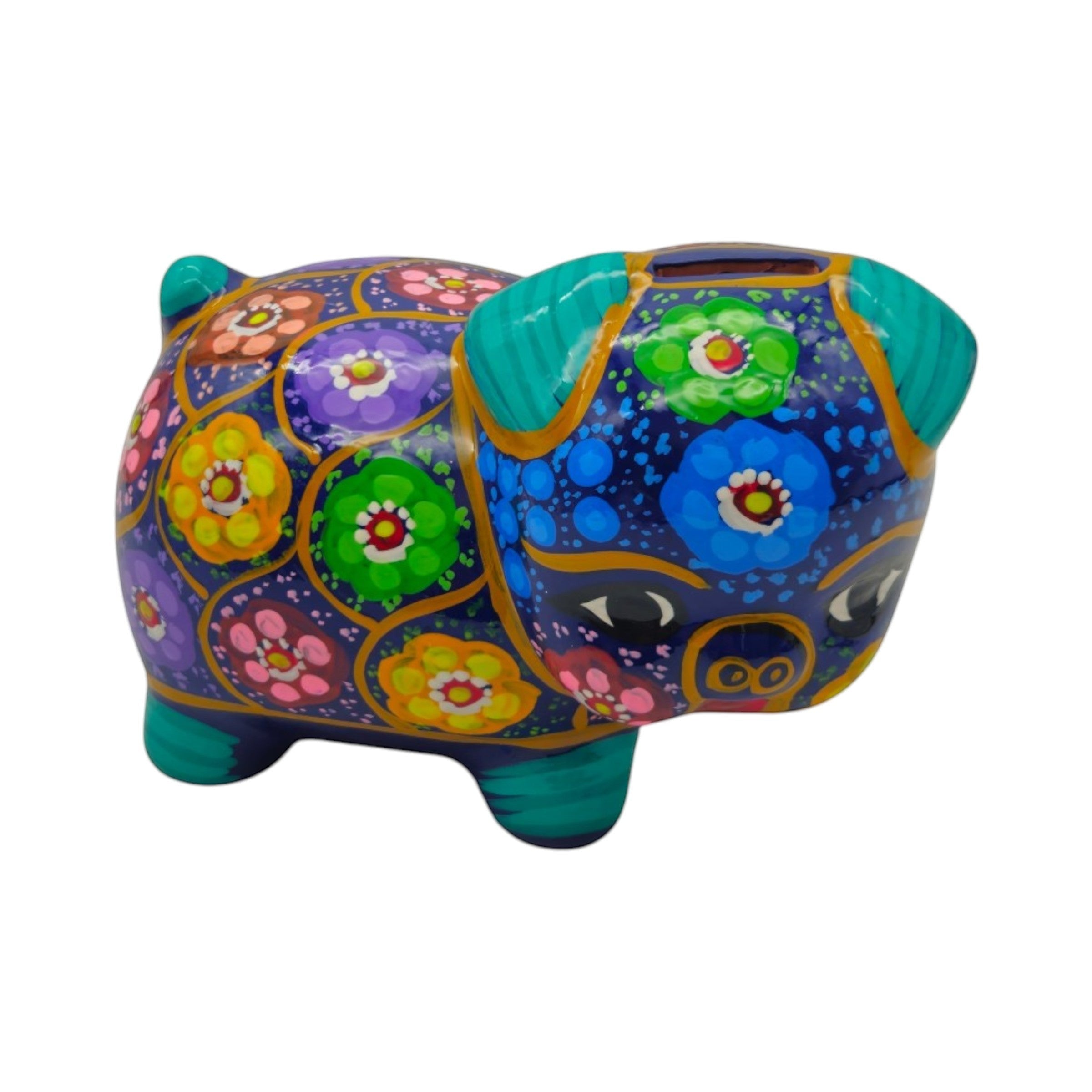 Handmade Guerrero Piggy Bank | Mexican Ceramic Coin Bank