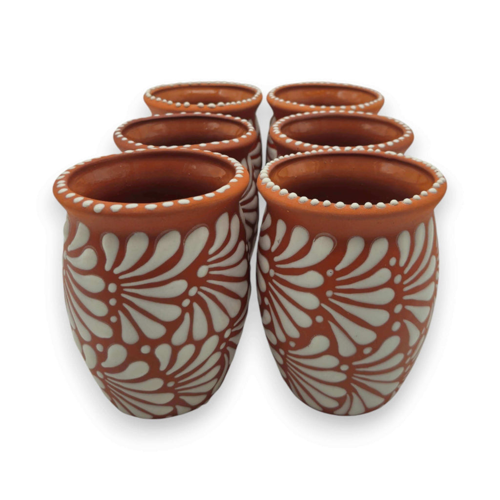 Terracotta Relief Cantarito | Handmade Mexican Pottery Cup