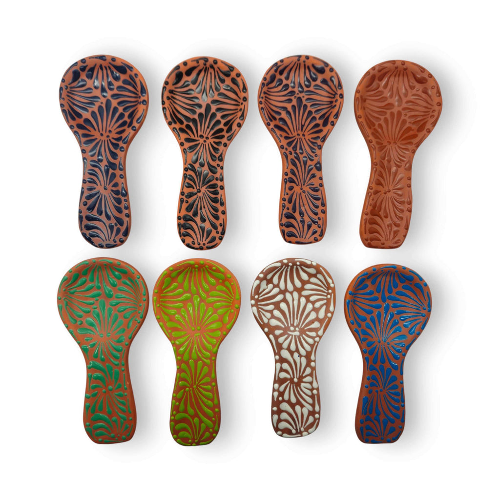 Colorful Talavera Spoon Rest | Handmade Mexican Barro Holder