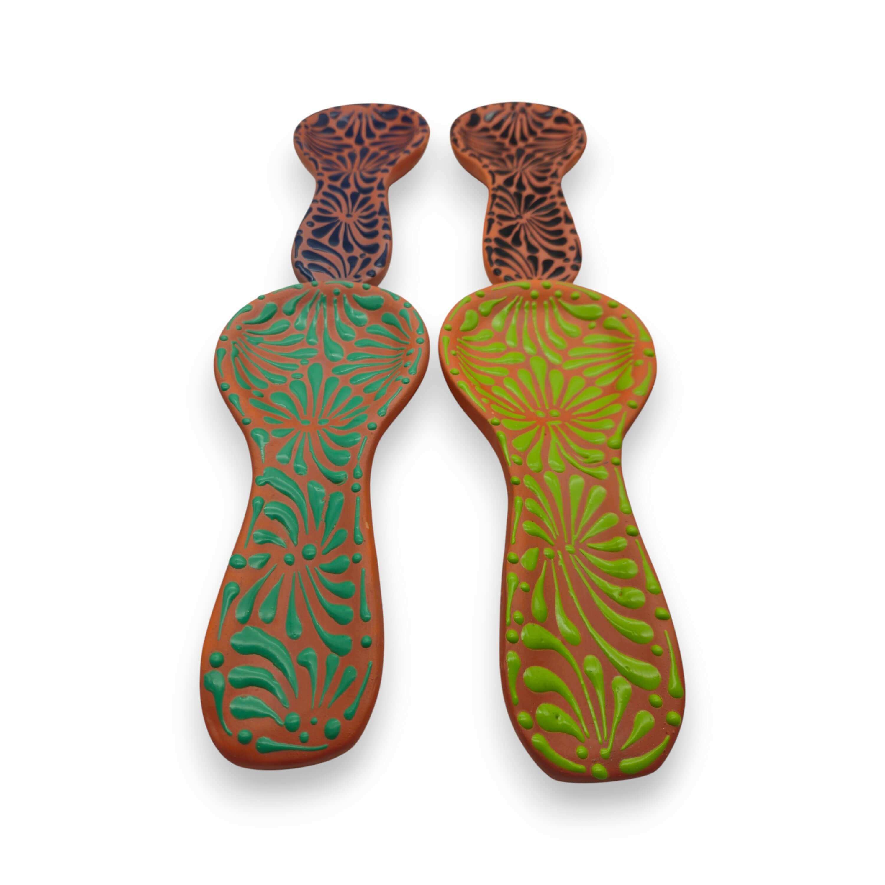 Colorful Talavera Spoon Rest | Handmade Mexican Barro Holder