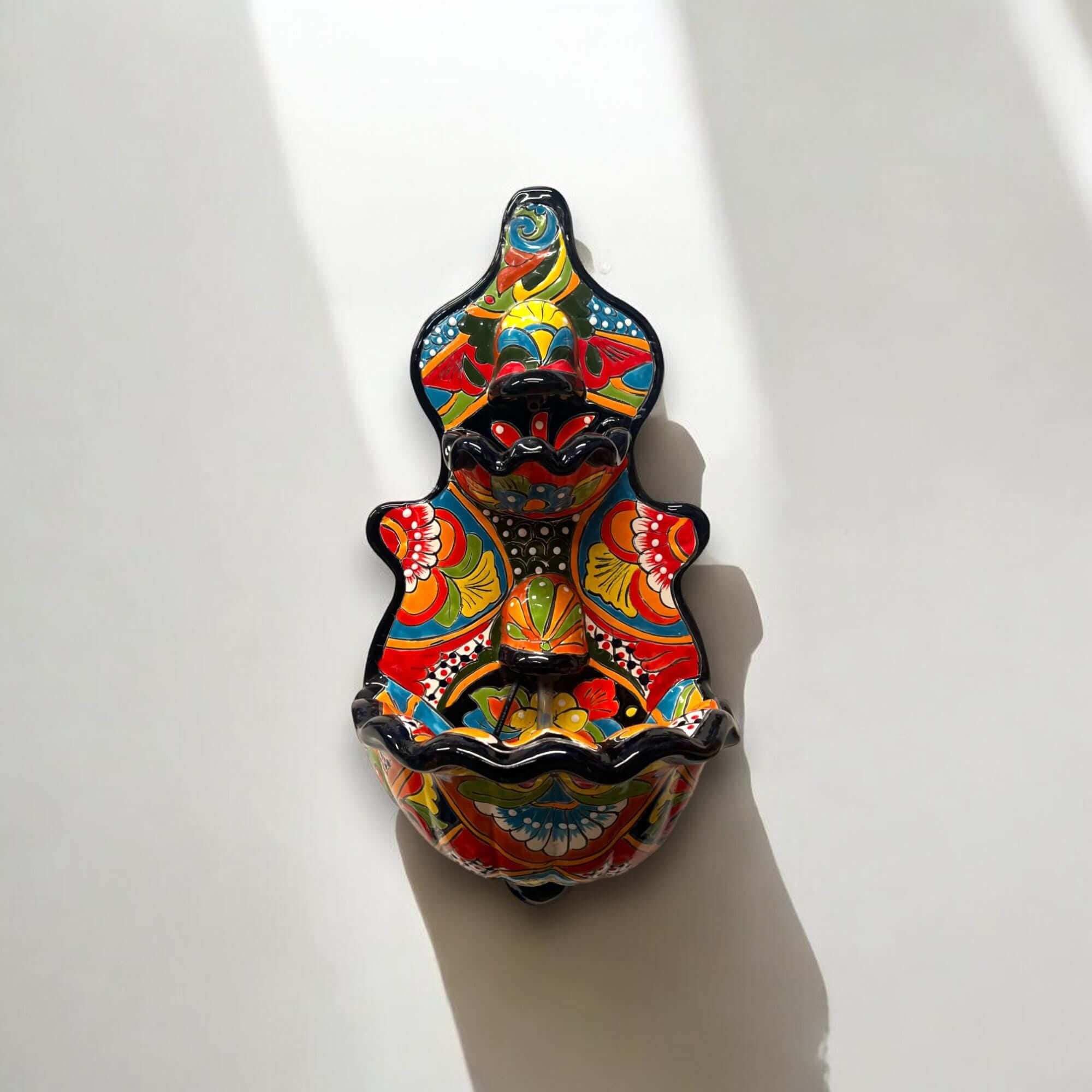 Handmade Mexican Talavera Wall Fountain | Authentic Art Decor