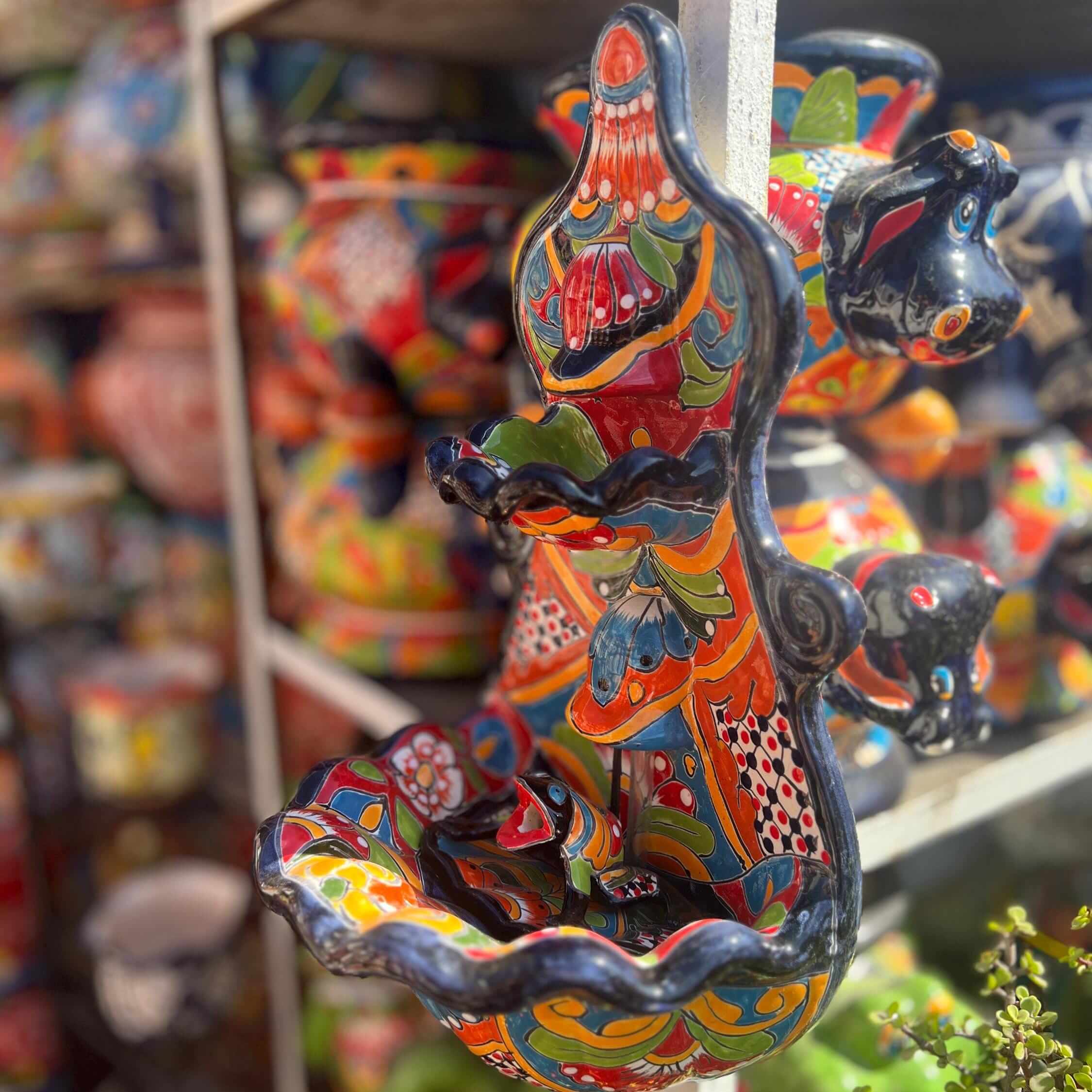 Handmade Mexican Talavera Wall Fountain | Authentic Art Decor