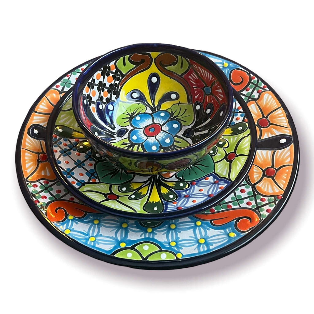 20-Piece Talavera Dinnerware Set | Floral Tableware for 6