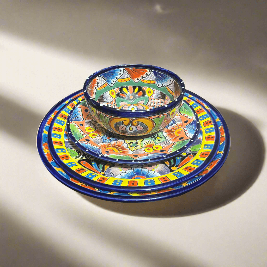 Handmade Talavera 24-Piece Dinnerware Set | Mexican Pottery for 6