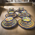 30-Piece Talavera Dinnerware Set | Colorful Tableware for 6