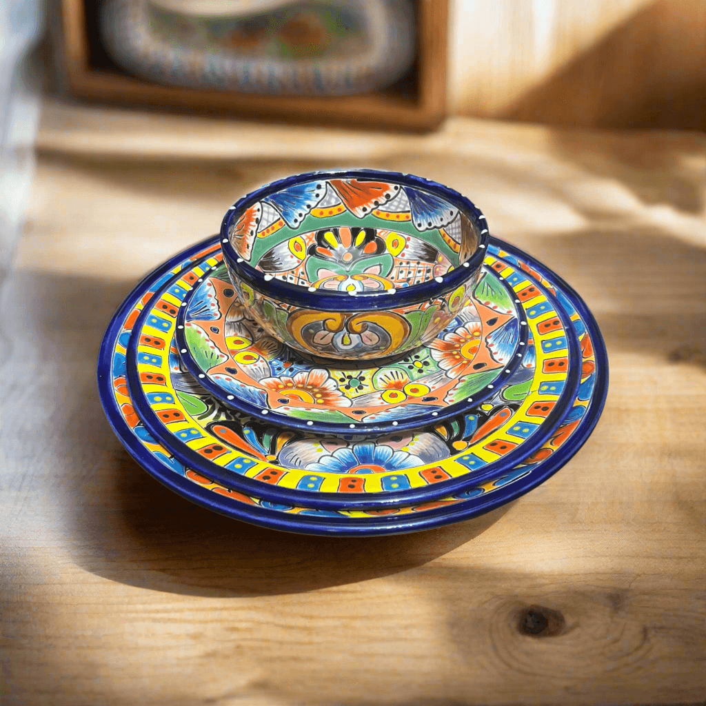Handmade Talavera 32-Piece Dinnerware Set | Mexican Pottery for 8