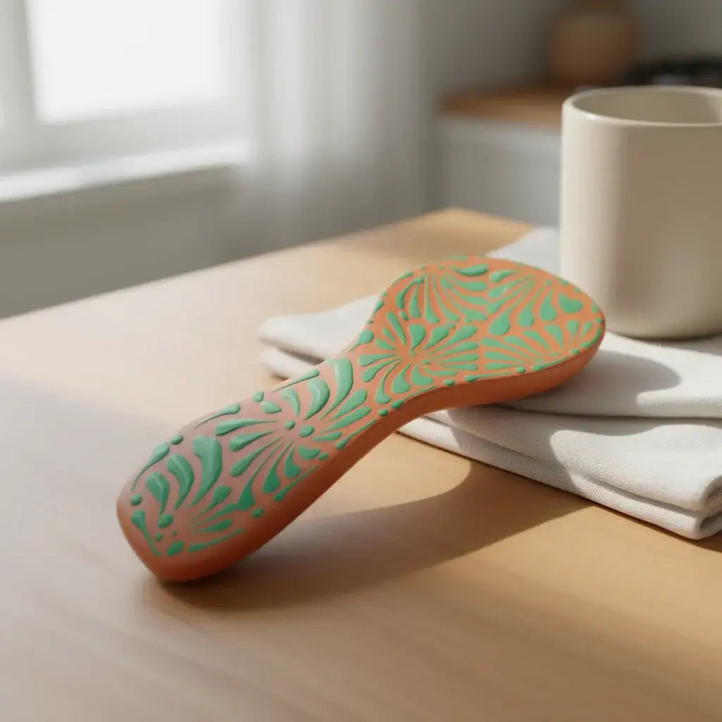 Colorful Talavera Spoon Rest | Handmade Mexican Barro Holder