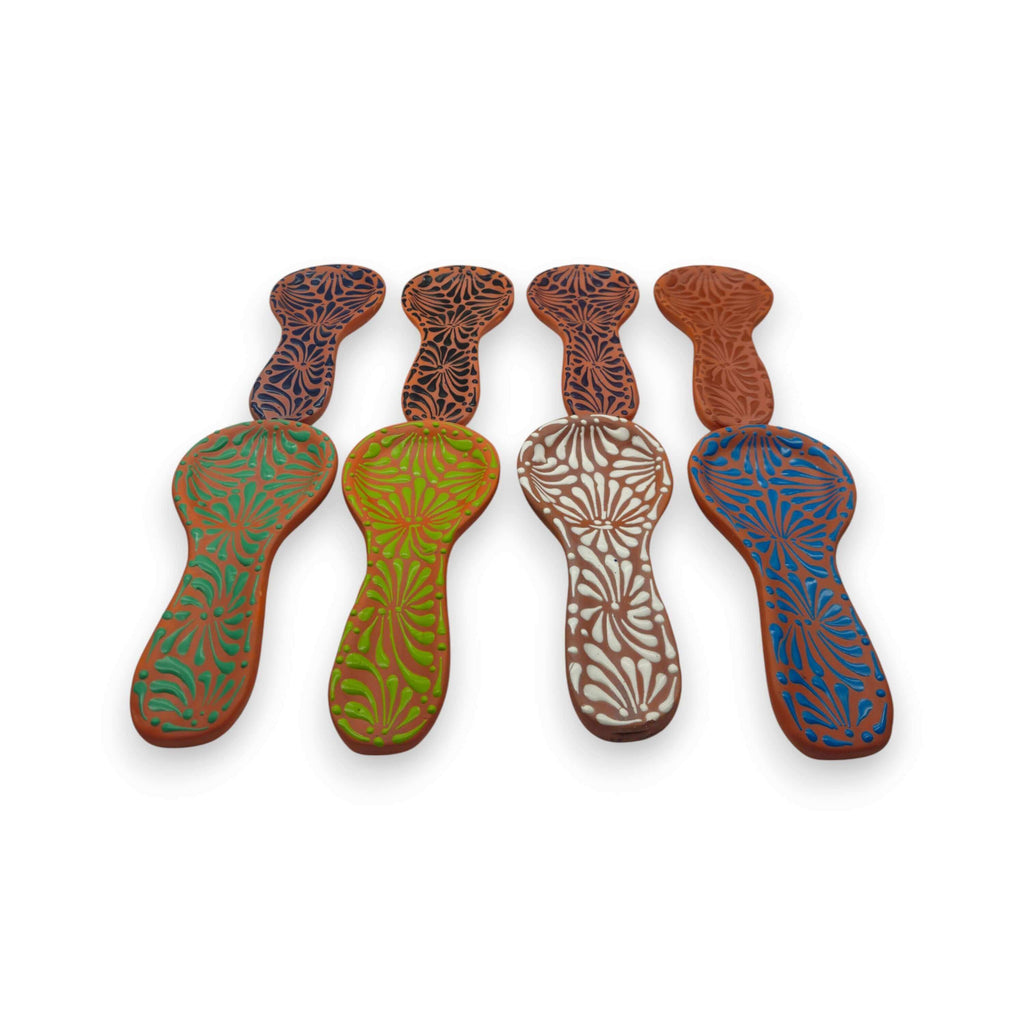 Colorful Talavera Spoon Rest | Handmade Mexican Barro Holder