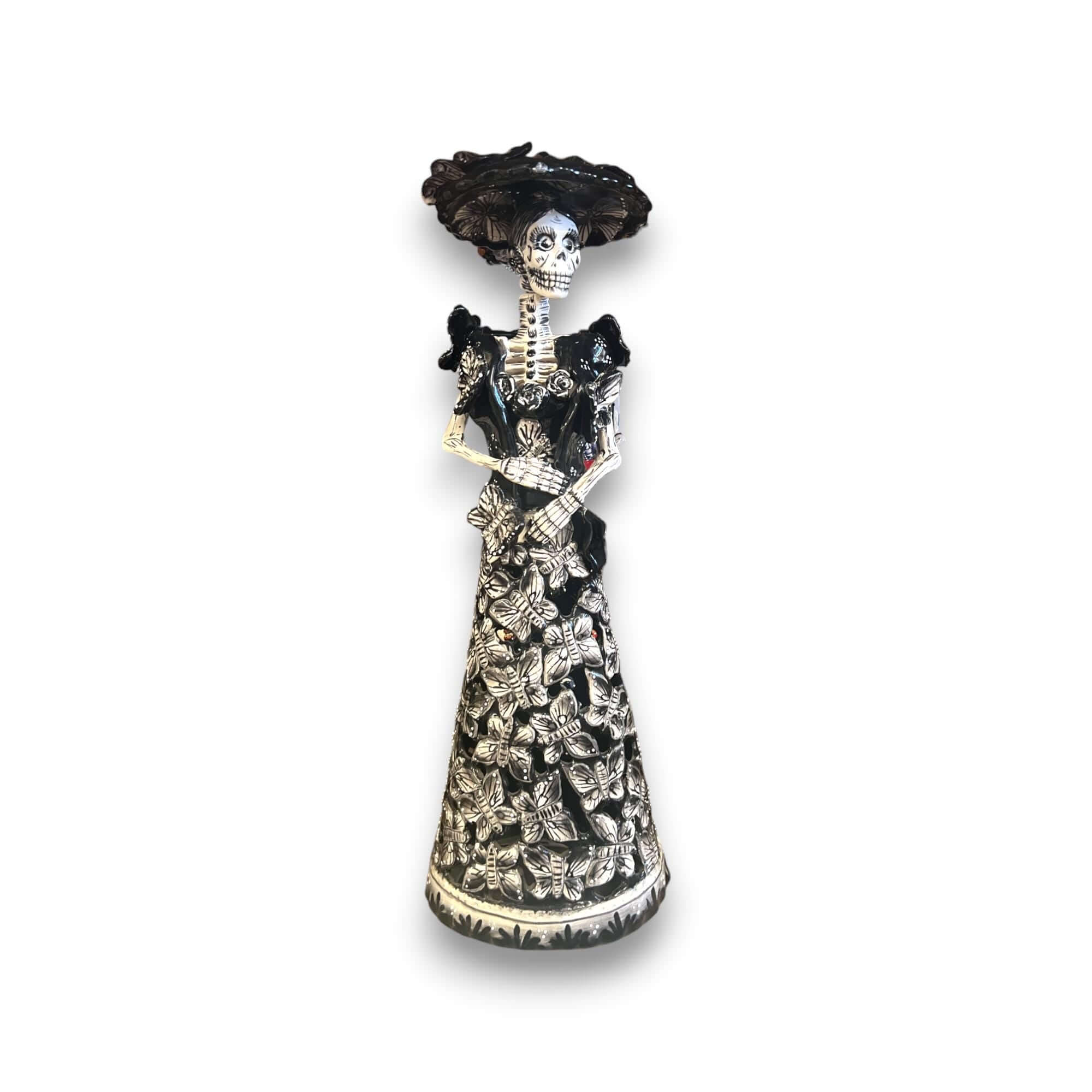 Talavera Catrina Figurine | Handmade Day of the Dead Skeleton Art